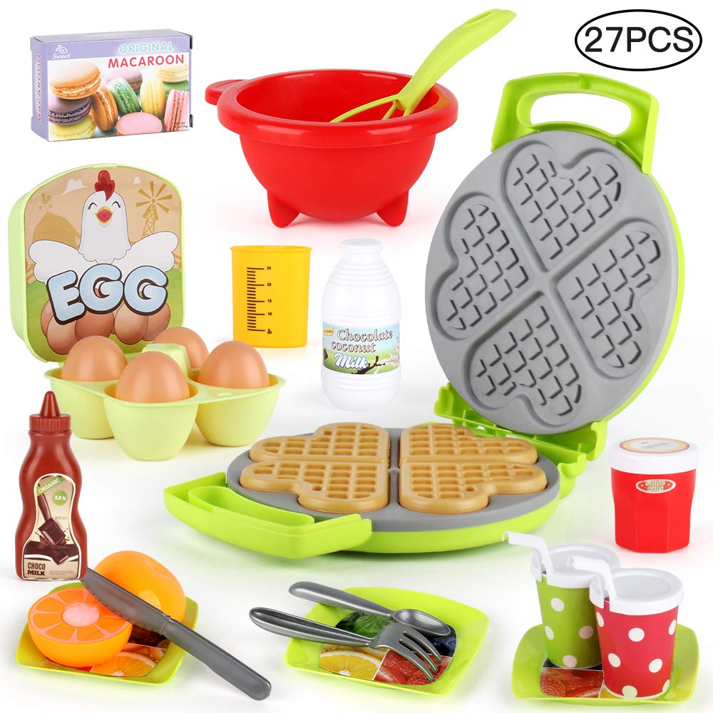LiDi RC 27-Pack Waffle Play Food Set for Toddlers and Kids | New Sprouts Waffle Time Variety, Ages 3-8