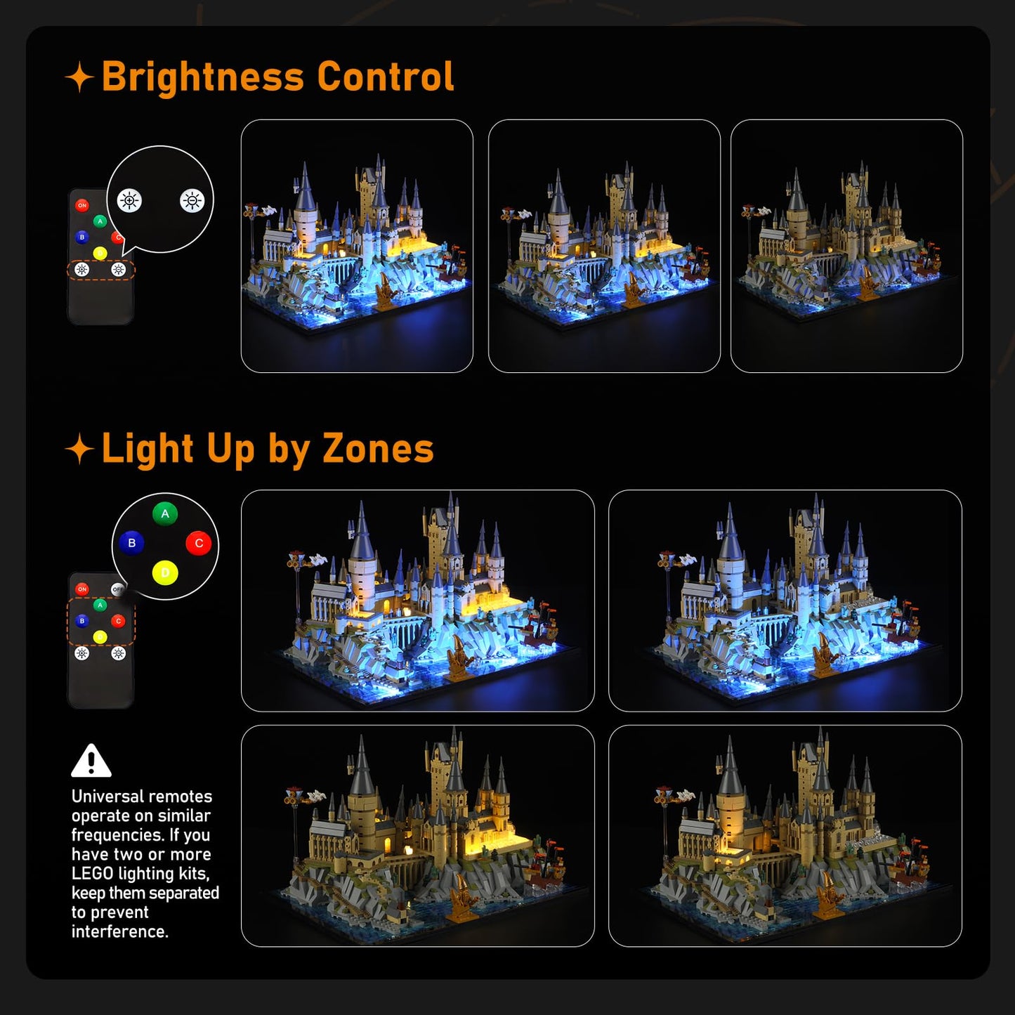 LIGHTAILING LED Light for Lego 76419 Hogwarts Castle and Grounds – Easy Install, Hidden Wiring, Remote-Control Version (Model Not Included)