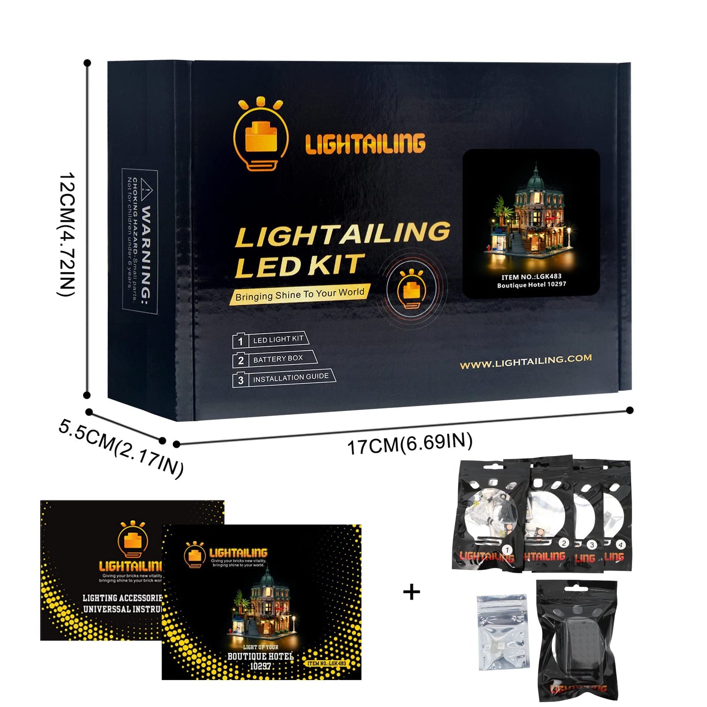 LIGHTAILING LED Light Kit for LEGO 10297 Boutique Hotel – Model Not Included