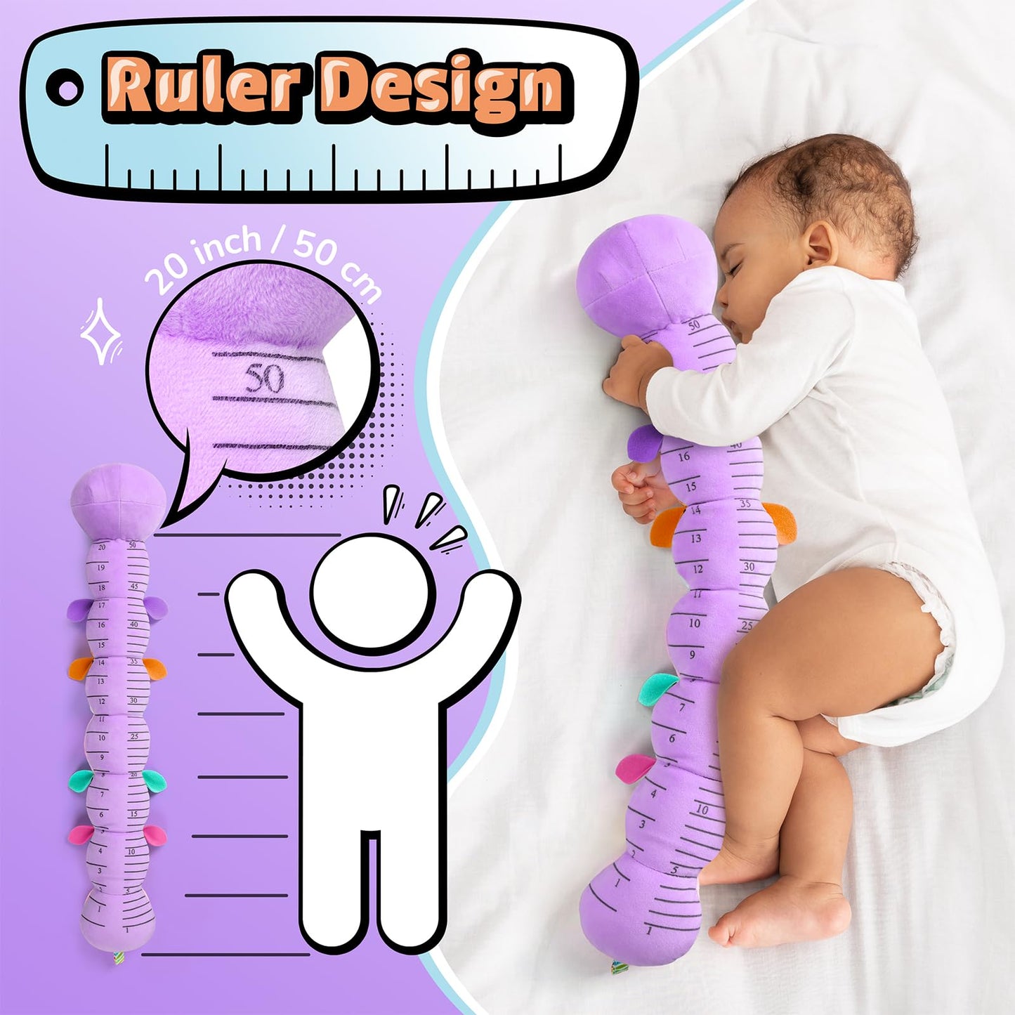 LIGHTDESIRE Baby Toys Musical Caterpillar – 6-in-1 Sensory & Tummy Time Toy