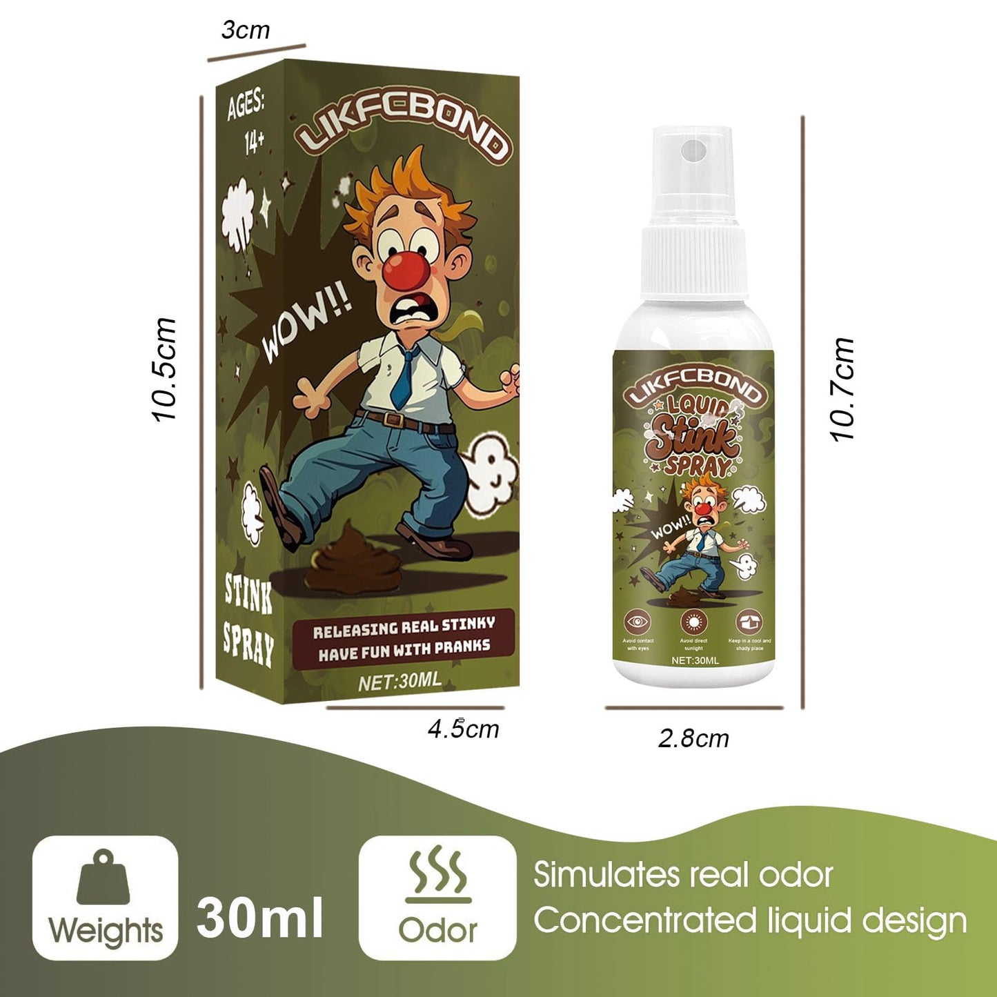 LIKFCBOND Stink Spray Extra Strong – Long-Lasting Prank Spray (30ml)