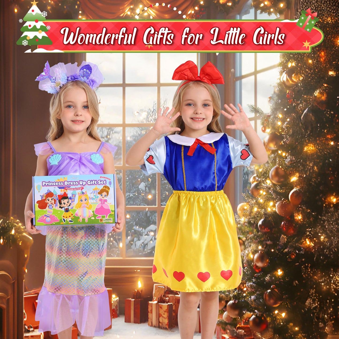 LIMIROLER 18 Pcs Princess Dress Up Set for Girls 3-6 – Breathable, Authentic Costume Toys