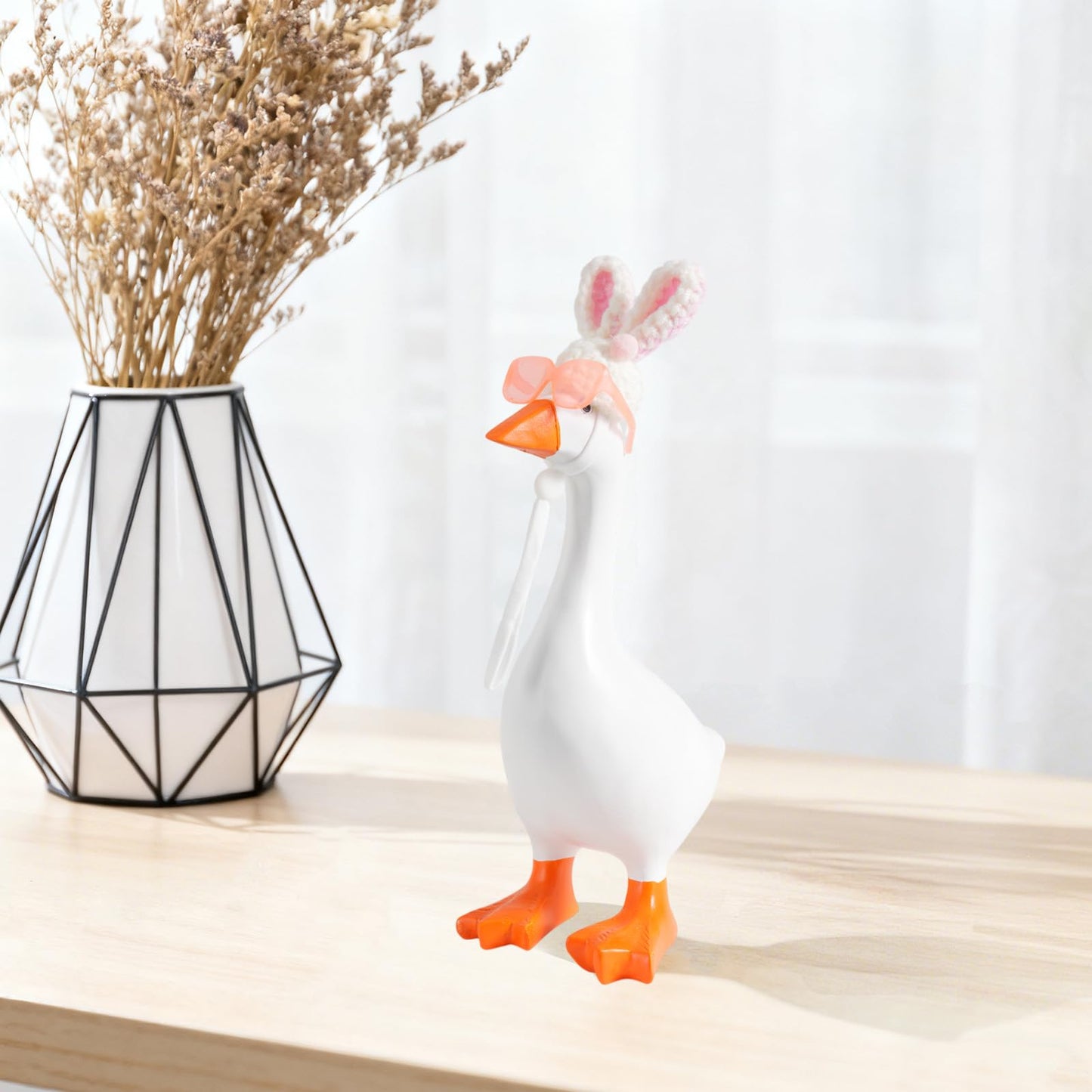 linastu 6-set 7-inch Desk Goose Outfits: Animal Hats & Sunglasses for a 7-inch Goose Statue