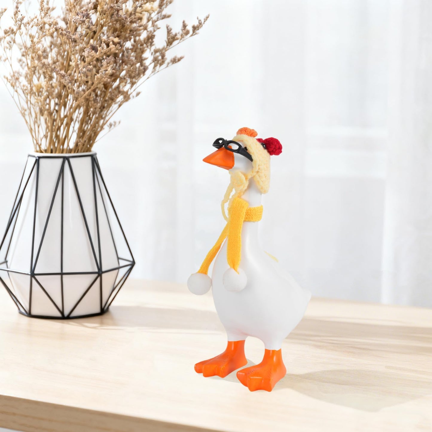 Linastu 6 Set 7inch Desk Goose Outfits — Colorful Hats, Scarves & Sunglasses for Your Mini Desk Goose