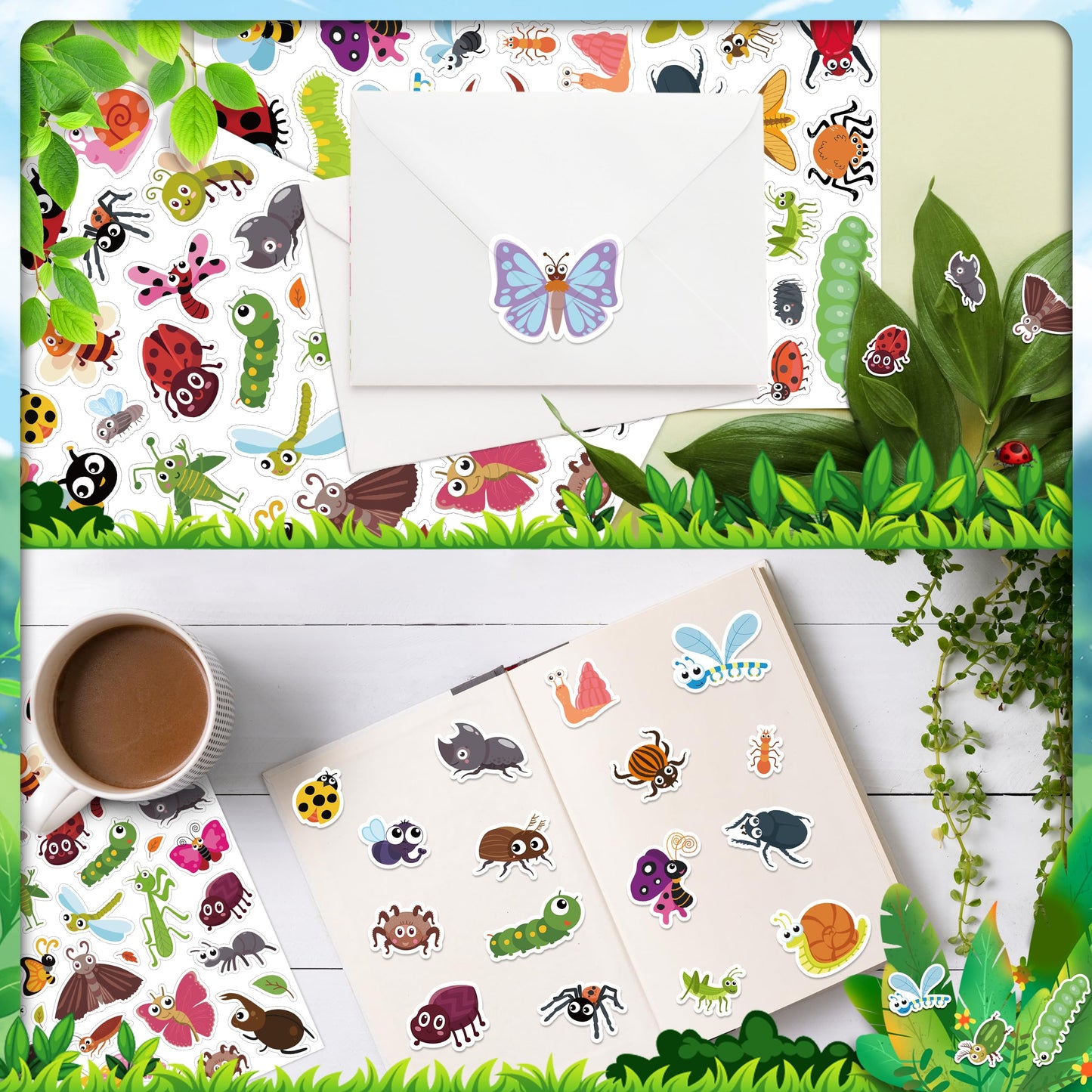 LINAYE 960+ Cute Insect Stickers for Kids – Scrapbooking, Water Bottles & More