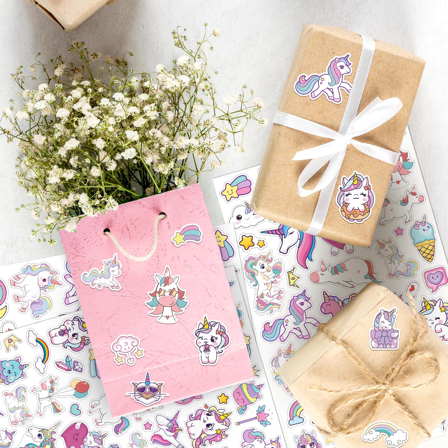 LINAYE Unicorn Stickers Bulk Pack – 1100+ Designs for Kids, Scrapbooking & Gifts
