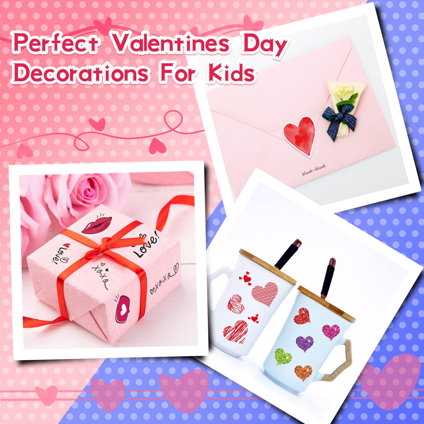 LINAYE Valentine Heart Stickers for Kids – 3000+ PCS, 72 Sheets, Non-Toxic & Reusable