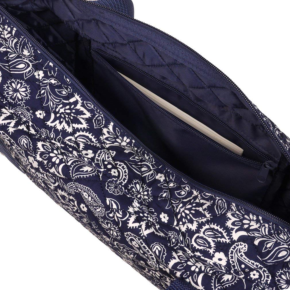 Linda Li American Mahjong Set 166 Premium White Tiles | 4-in-1 Rack/Pushers & Blue Paisley Bag