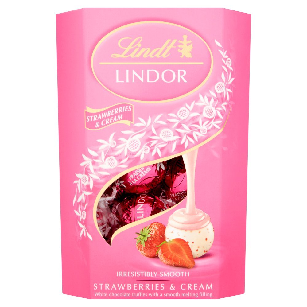Lindt LINDOR Strawberries & Cream Chocolate Truffles 200g