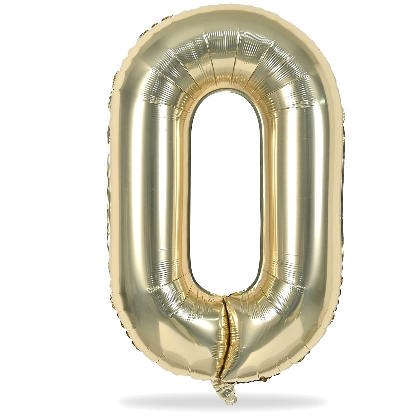 Lingqiang 40-Inch Champagne Gold Number 0 Balloon – Large Foil Numeral Set 0-9 for Parties