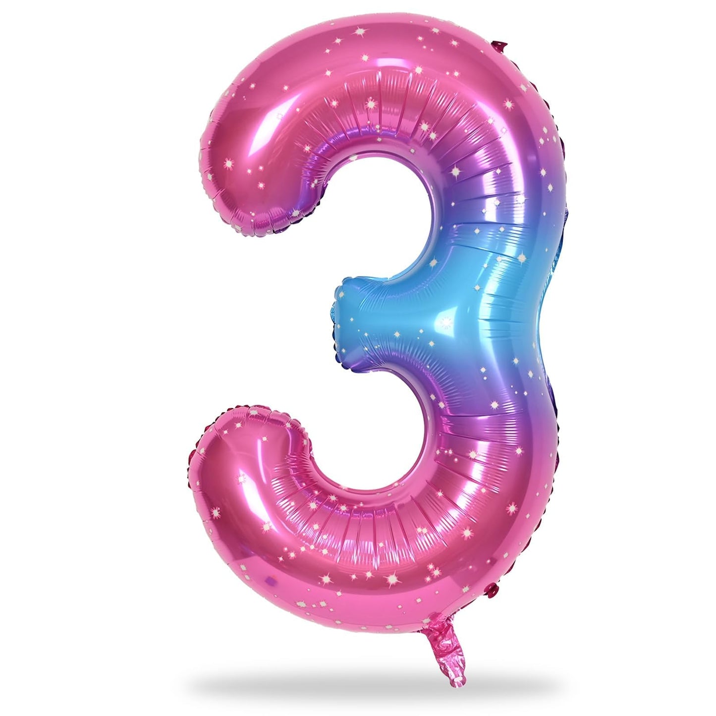 Lingqiang 40 Inch Rainbow Number 3 Balloon – Self-Inflating Gradient Mylar Balloons for Birthday Parties
