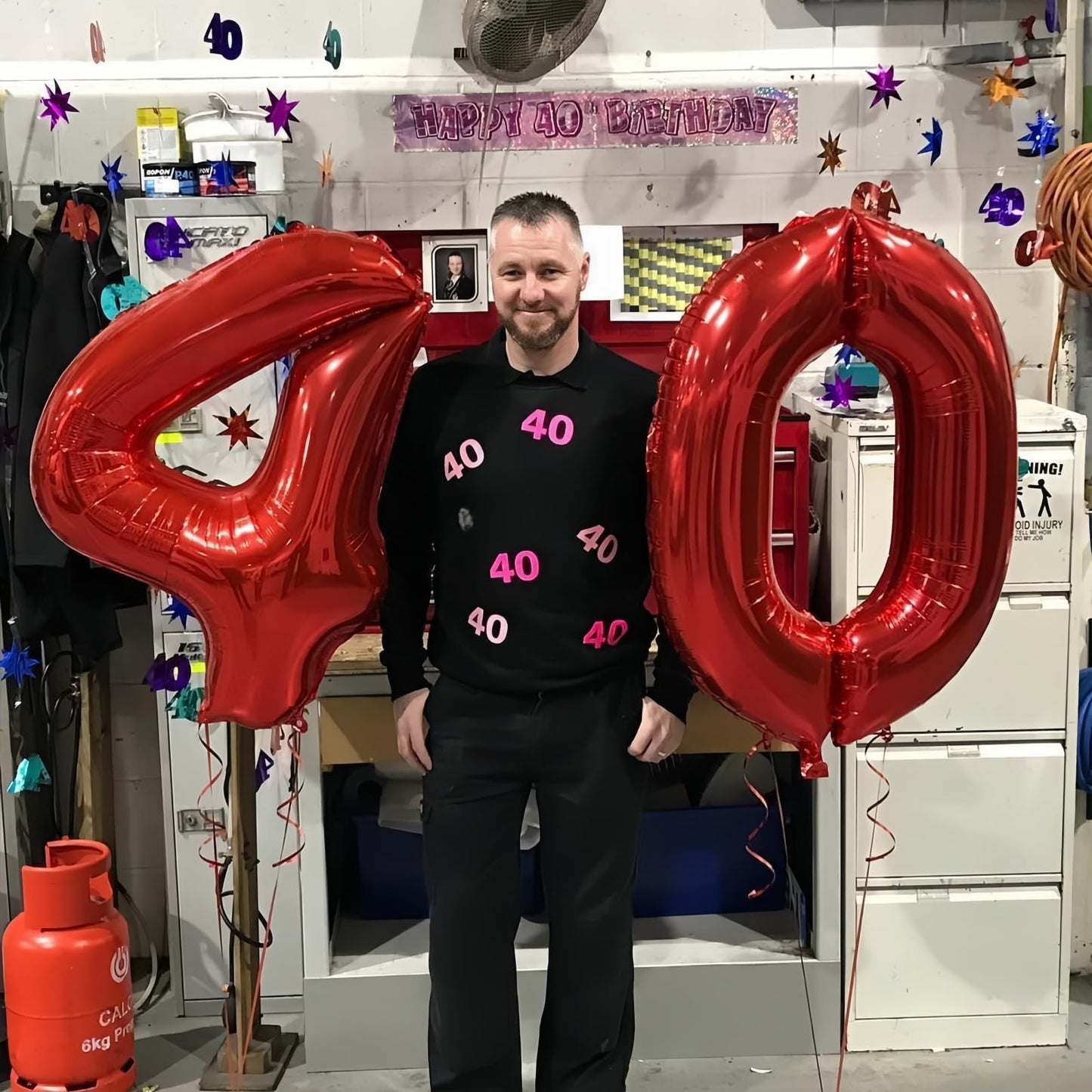 Lingqiang Red 2 Balloon — 40-Inch Giant Foil Number for 2nd Birthday, Anniversary, and Party Decor