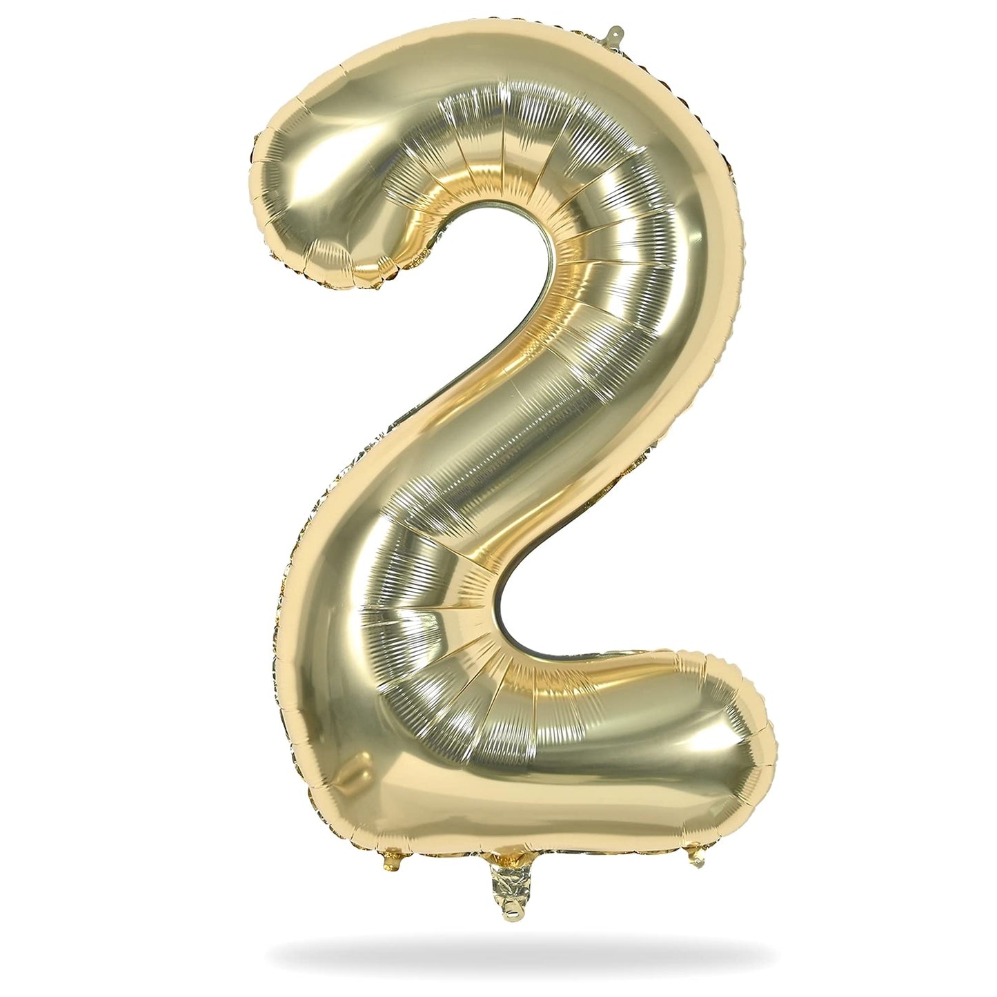 Lingqiang 40 Inch Champagne Gold Number 2 Balloon – Large Foil Party Balloons