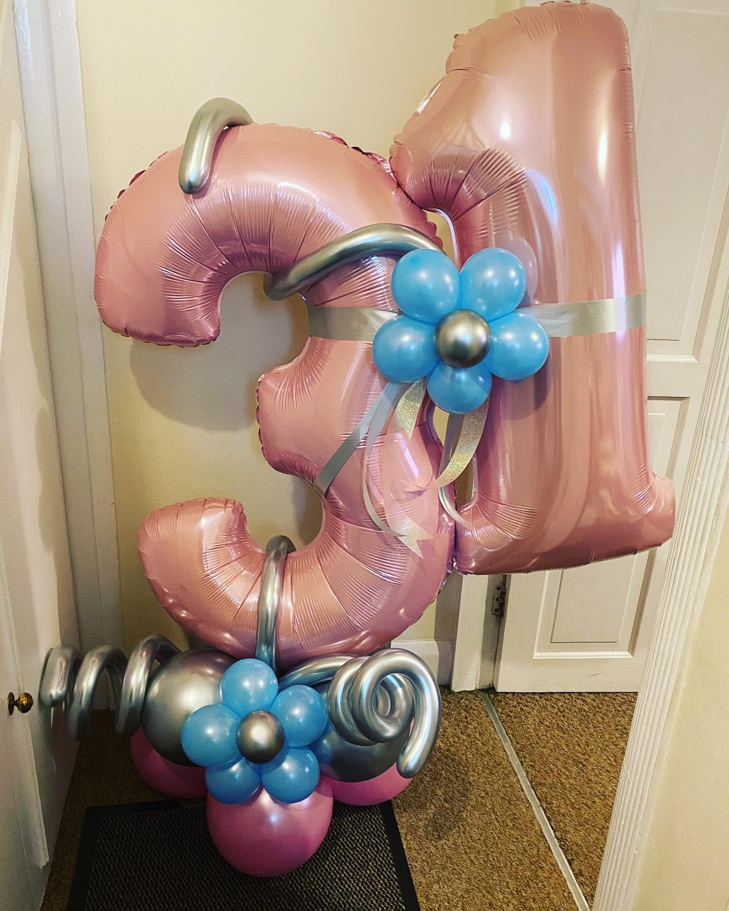 Lingqiang 40-Inch Light Pink Number 5 Foil Balloon – Self-Inflating Giant 5th Birthday Decor