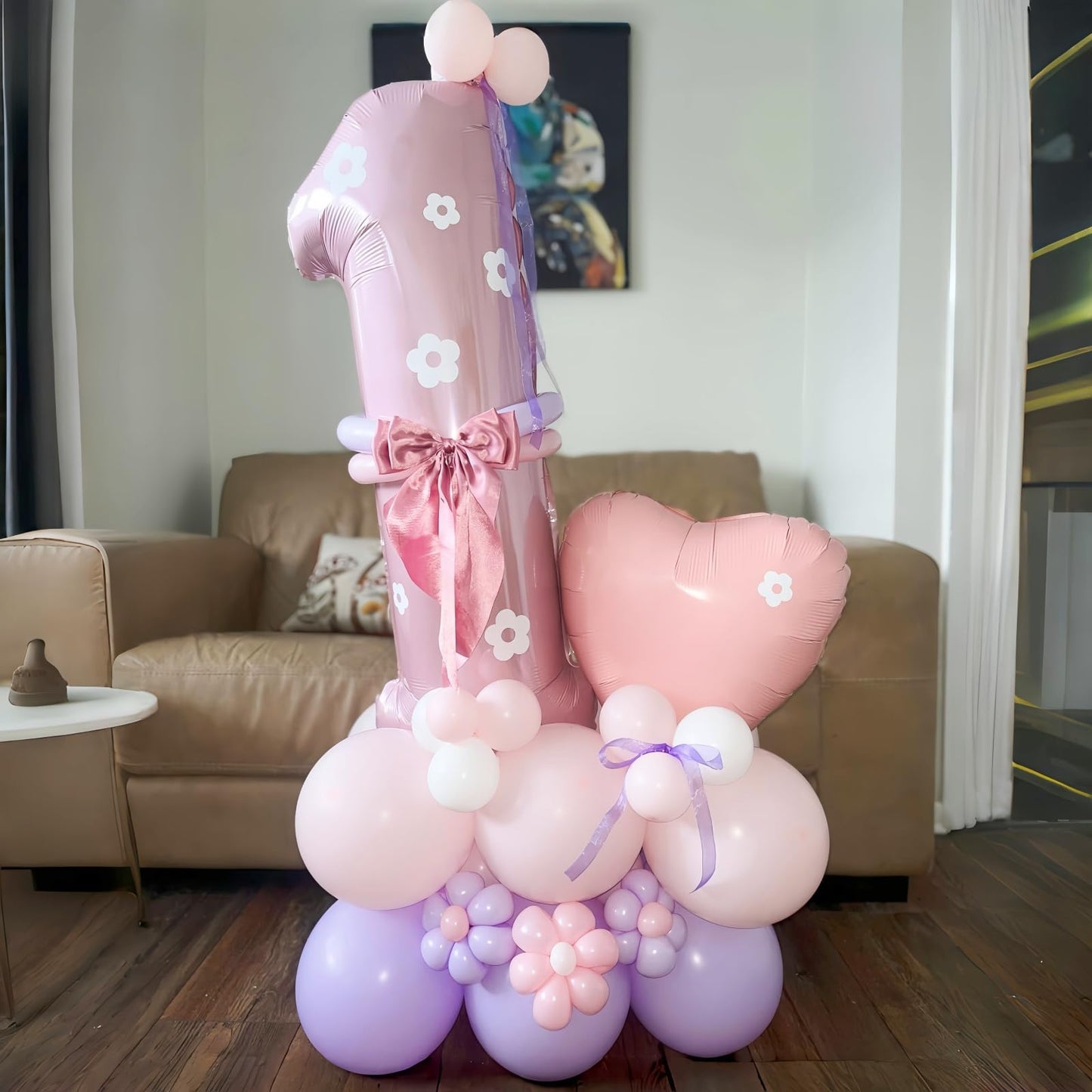 Lingqiang Pastel Pink 40-Inch Foil Number Balloons 0-9 | Giant Birthday Party Decor