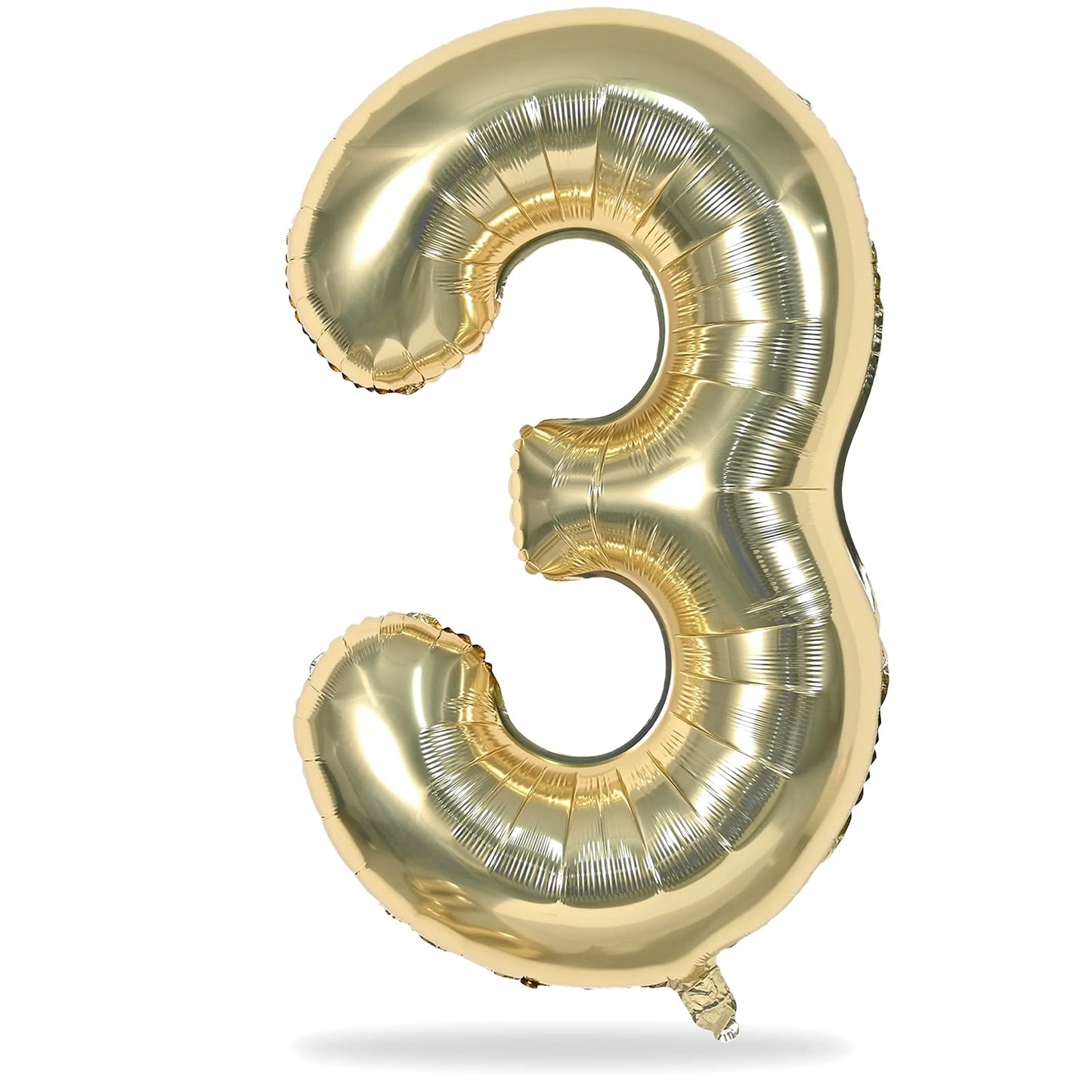 Lingqiang Champagne Gold 40-Inch Number 3 Balloon – Giant Helium Foil Party Decor