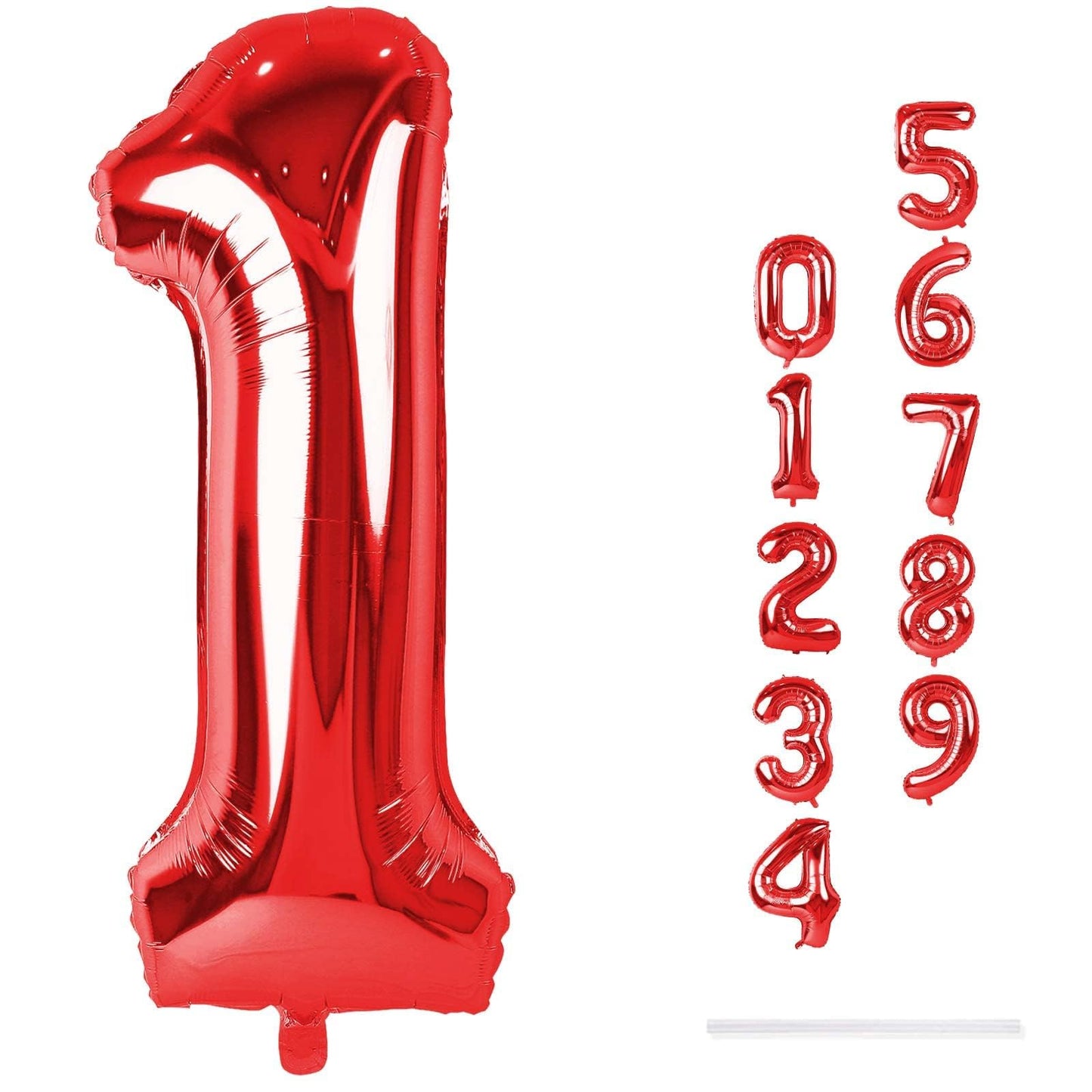 Lingqiang Red Number 1 Balloon – 40-Inch Large Foil Numeral 1 Balloon for Birthday & Event Decor