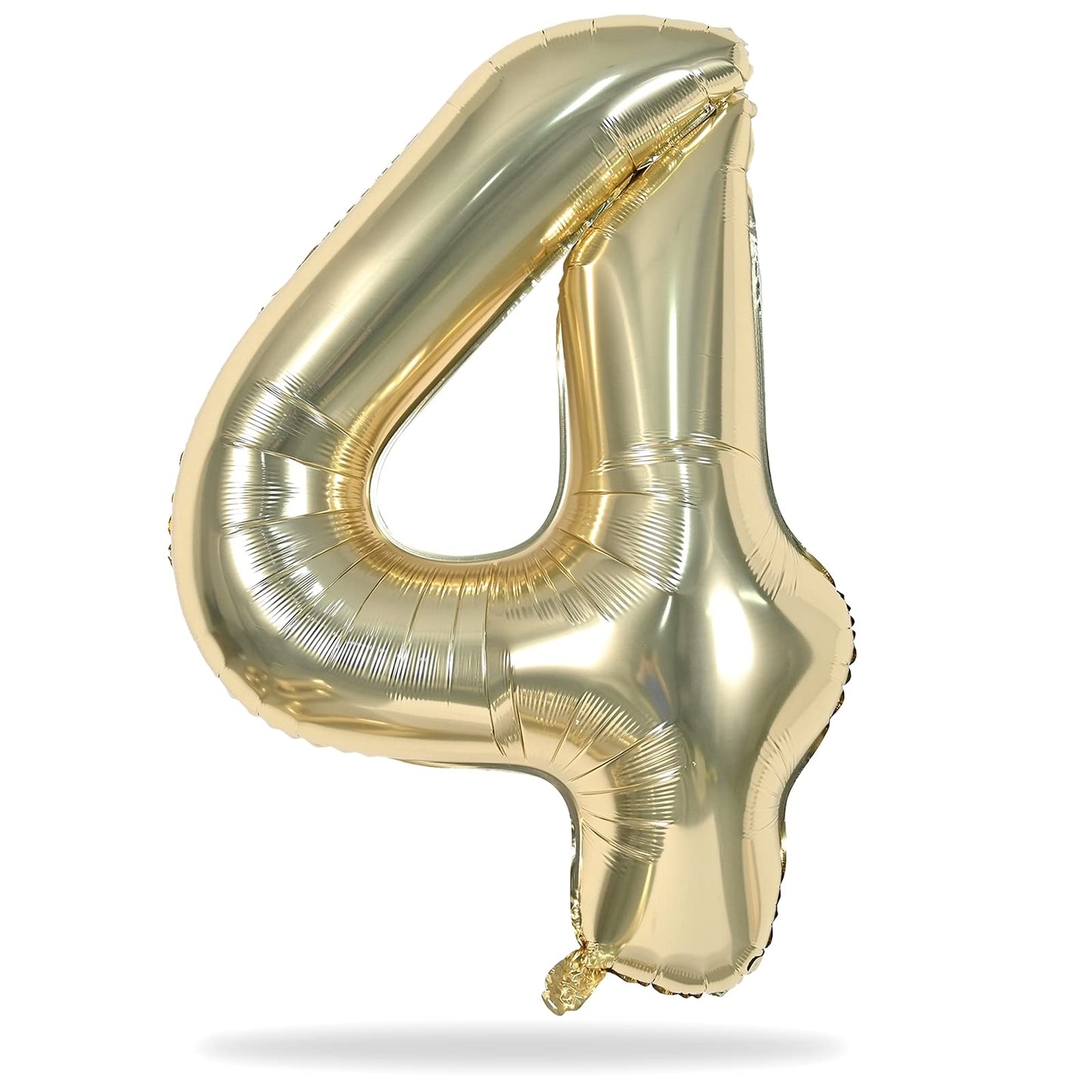 Lingqiang Champagne Gold Foil Balloon Number 4 – 40-Inch Giant Self-Inflating Balloon Set for Birthdays & Anniversaries
