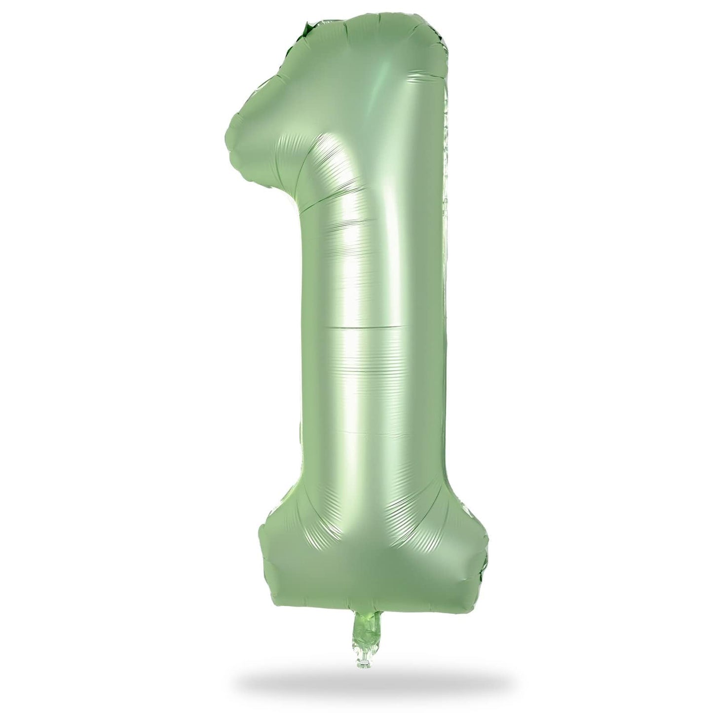 Lingqiang Sage Green 40in Number 1 Balloon — Giant Olive Foil Birthday Balloon