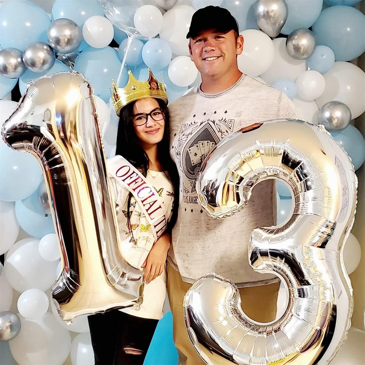Lingqiang Silver 1 Balloon – 40-Inch Giant Foil Number Balloon for Celebrations