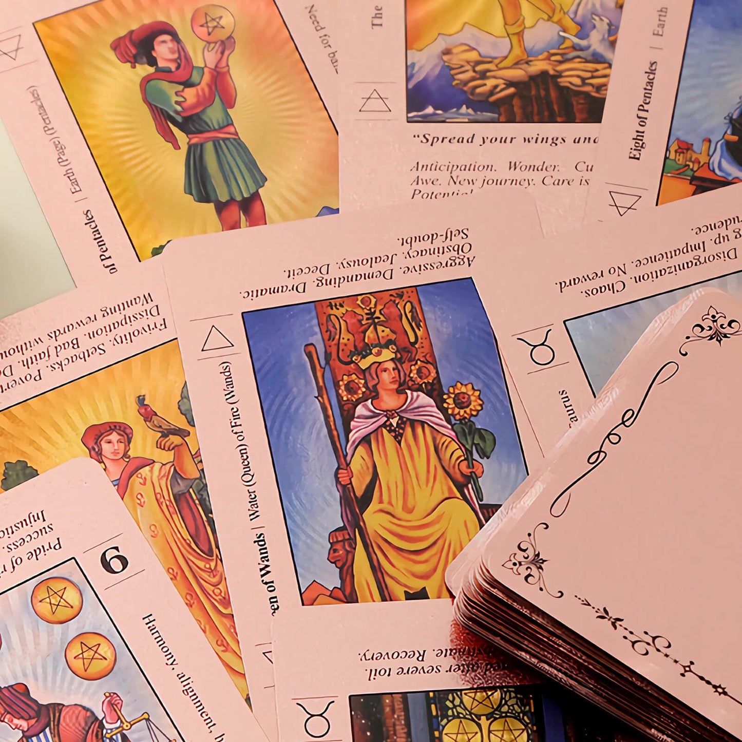 LINSINA Tarot Deck with Guidebook for Beginners – Pink 78 Cards