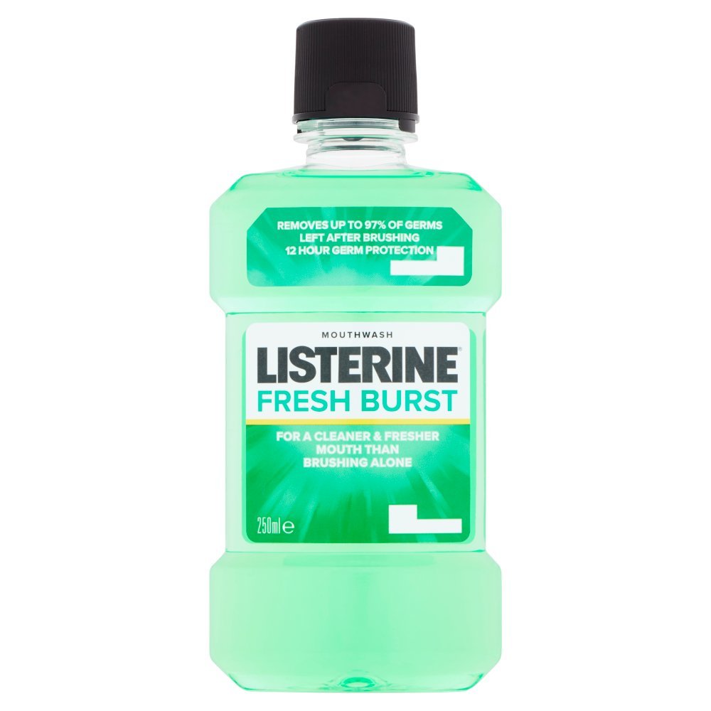 Listerine Fresh Burst Mouthwash, 250ml (Case of 6)