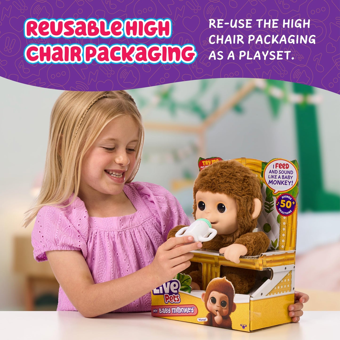 Little Live Pets Mango Monkey — Interactive Plush with 50+ Sounds