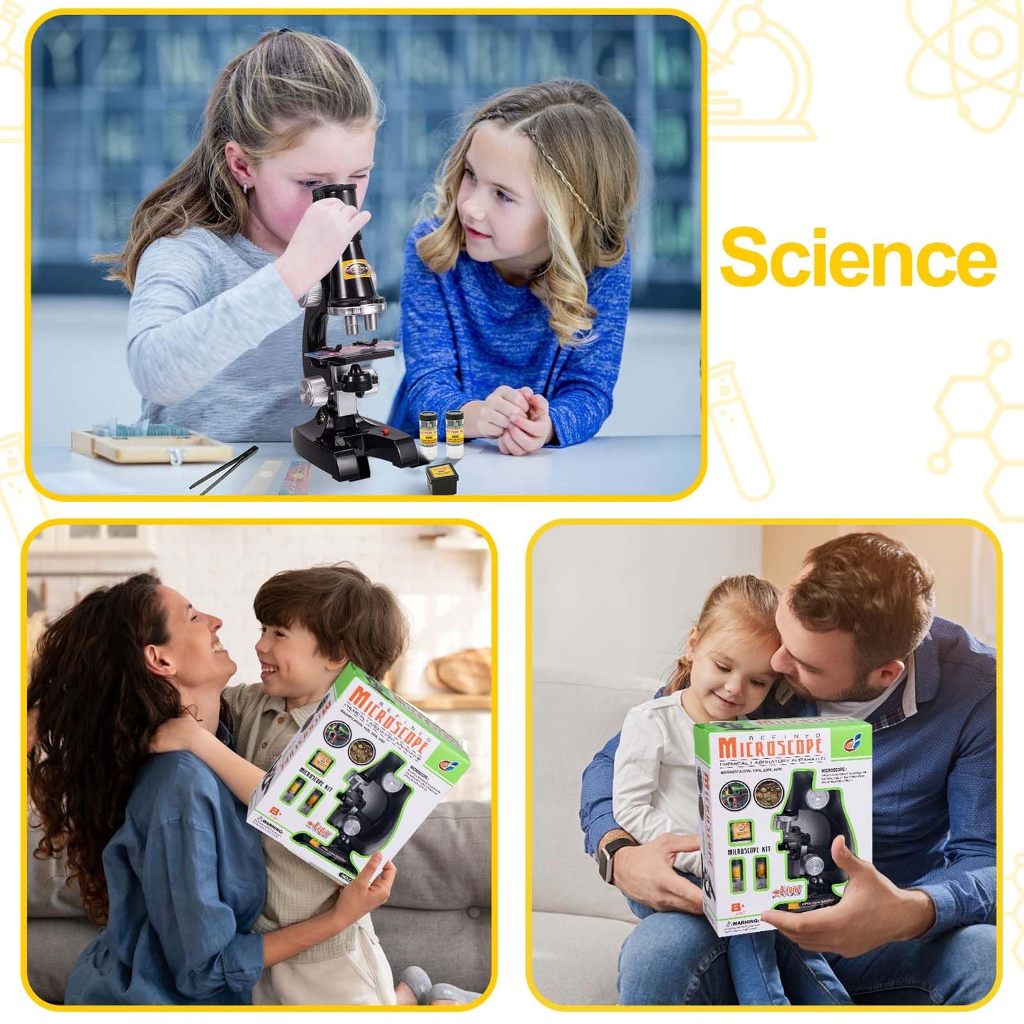 Little World Beginner Microscope Kit with LED — 100x/400x/1200x Magnification + 12 Prepared Slides