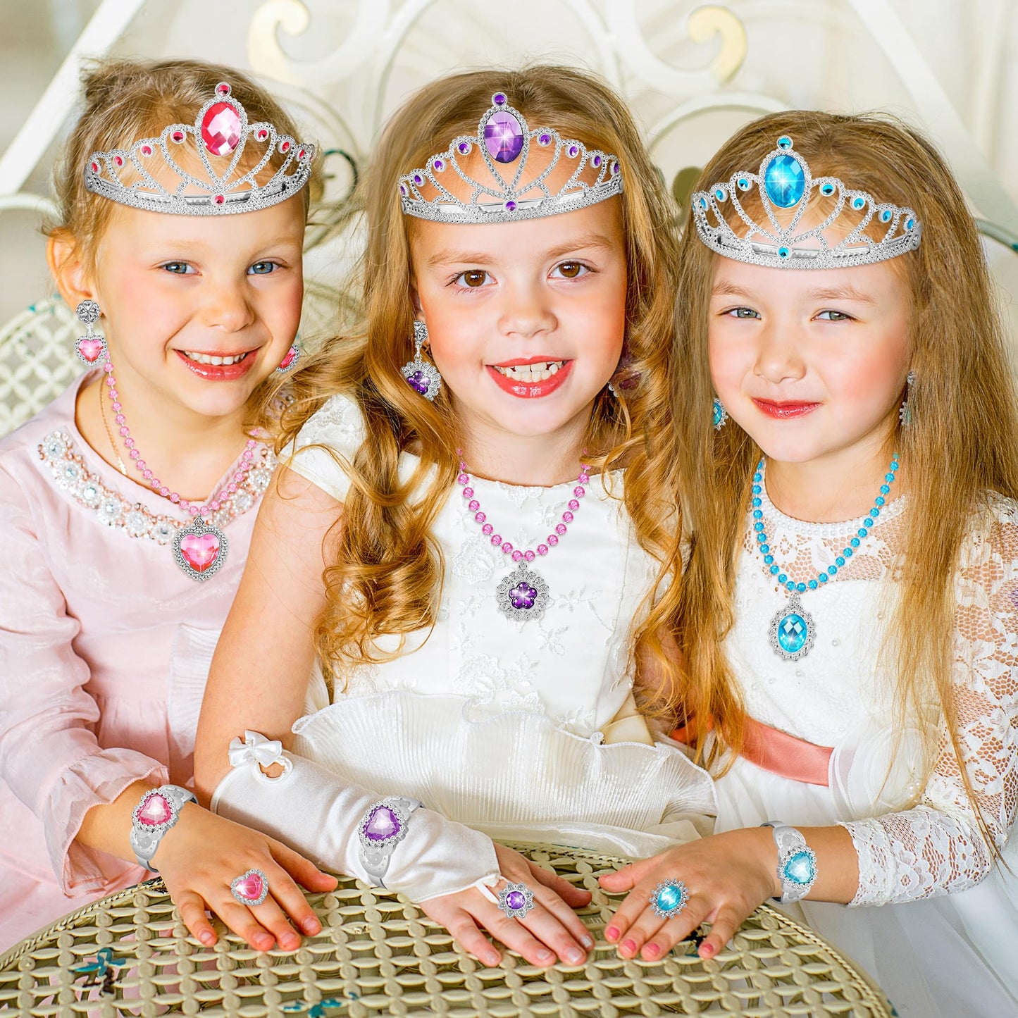 LJZJ Princess Dress Up Kit – Skirts, Shoes, Crowns & Jewelry for Girls 3–7