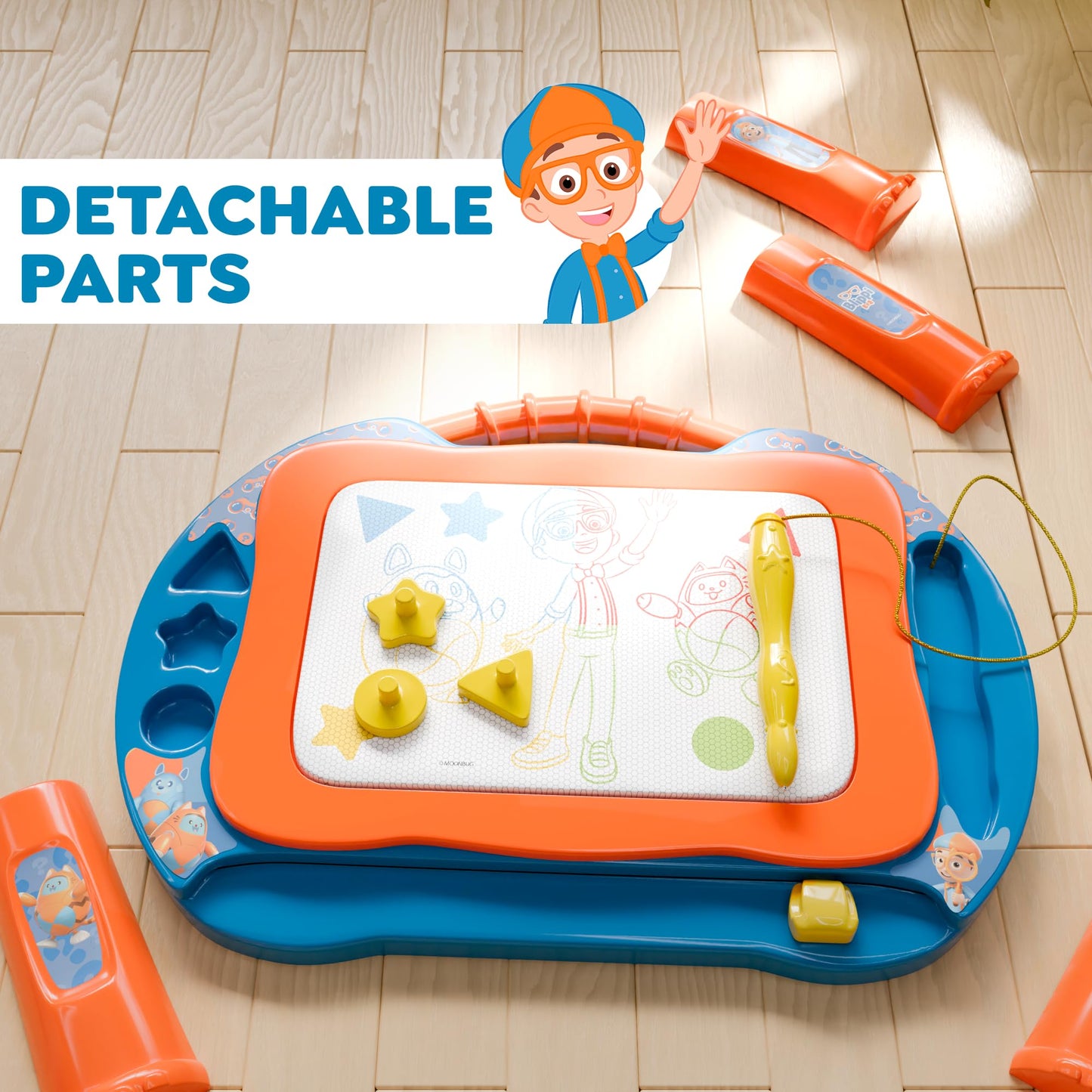 Lollipop Blippi Magnetic Writing Tablet for Kids – Mess-Free Drawing Board with Stand, Pen & Stamps