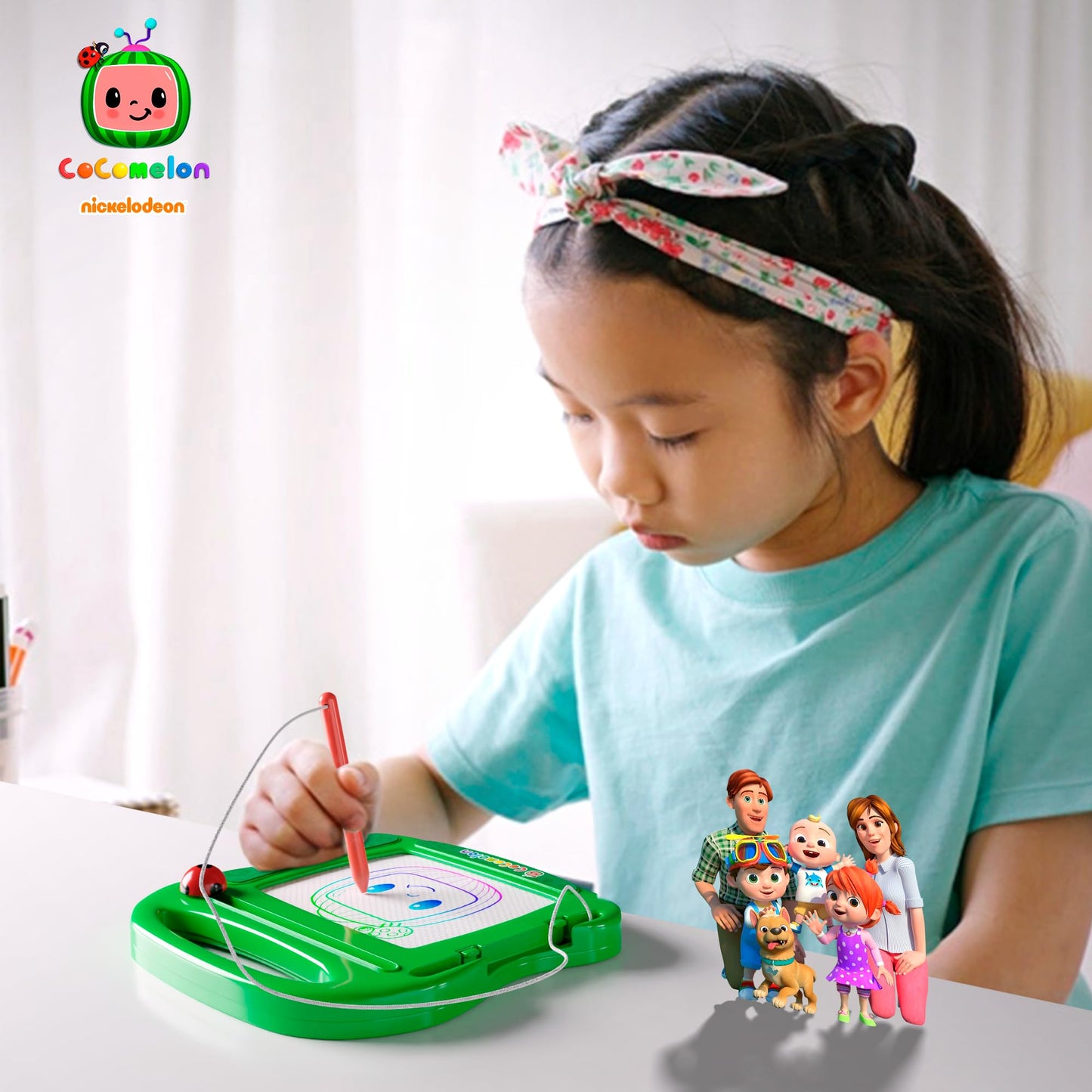 Lollipop Cocomelon Magnetic Board Travel Sketcher – Mess-Free On-The-Go Drawing Pad