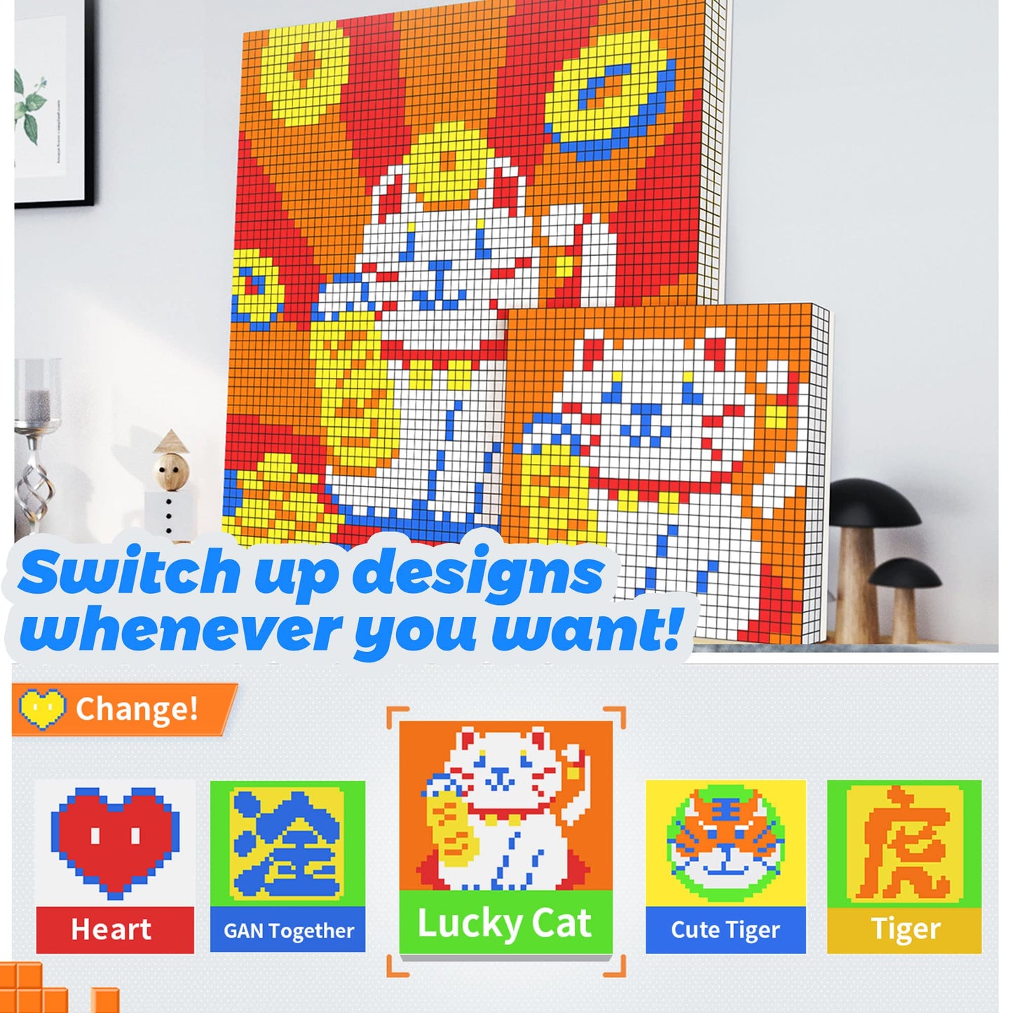 LotFancy GAN Mosaic Cubes 10x10 – 100 Mini Cubes Puzzle Toy with Plate