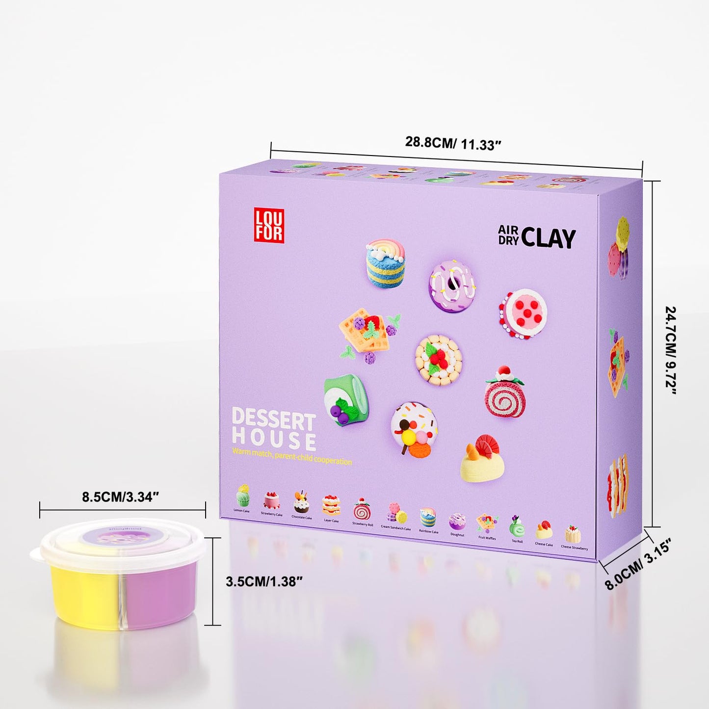 LOUFOR Air Dry Clay Kit for Kids — Safe, Non-Toxic, 12-Color Set + Tools & Tutorials