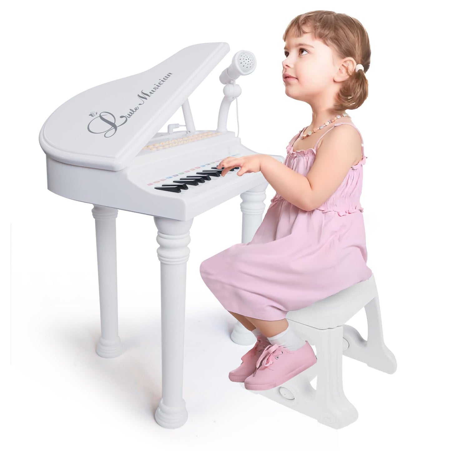 Love&Mini 31-Key Piano Toy Keyboard for Kids 3+ | Mic & Stool