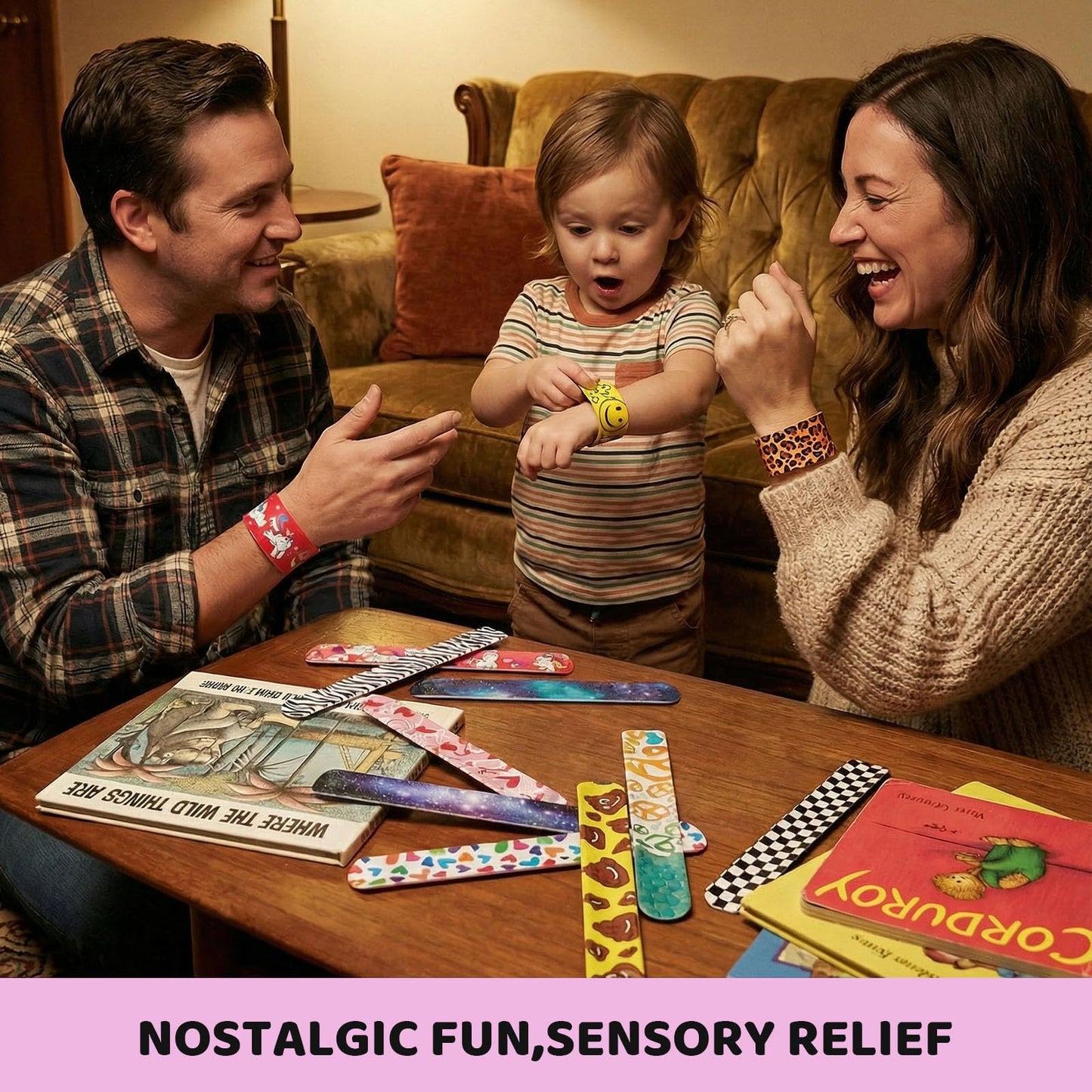 LovesTown Slap Bracelets for Kids – 48 PCS Bulk Party Favors & Classroom Prizes