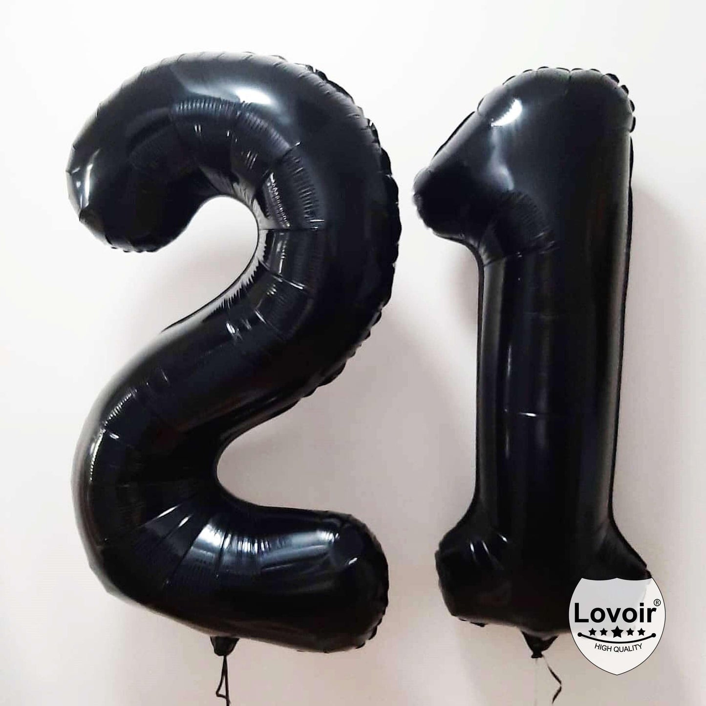 Lovoir Black 21 Number Balloons – 40-Inch Giant Foil Mylar 21st Birthday Party Decor