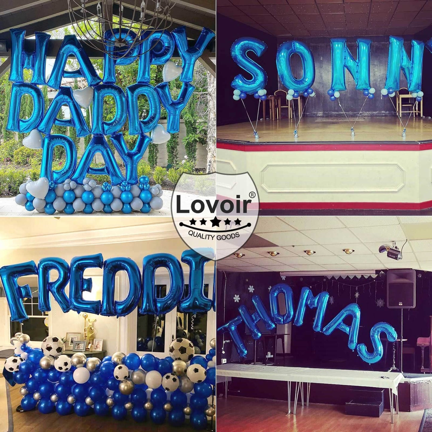 Lovoir 40-Inch Blue Letter K Balloon — Jumbo Mylar Foil Alphabet for Birthday Parties
