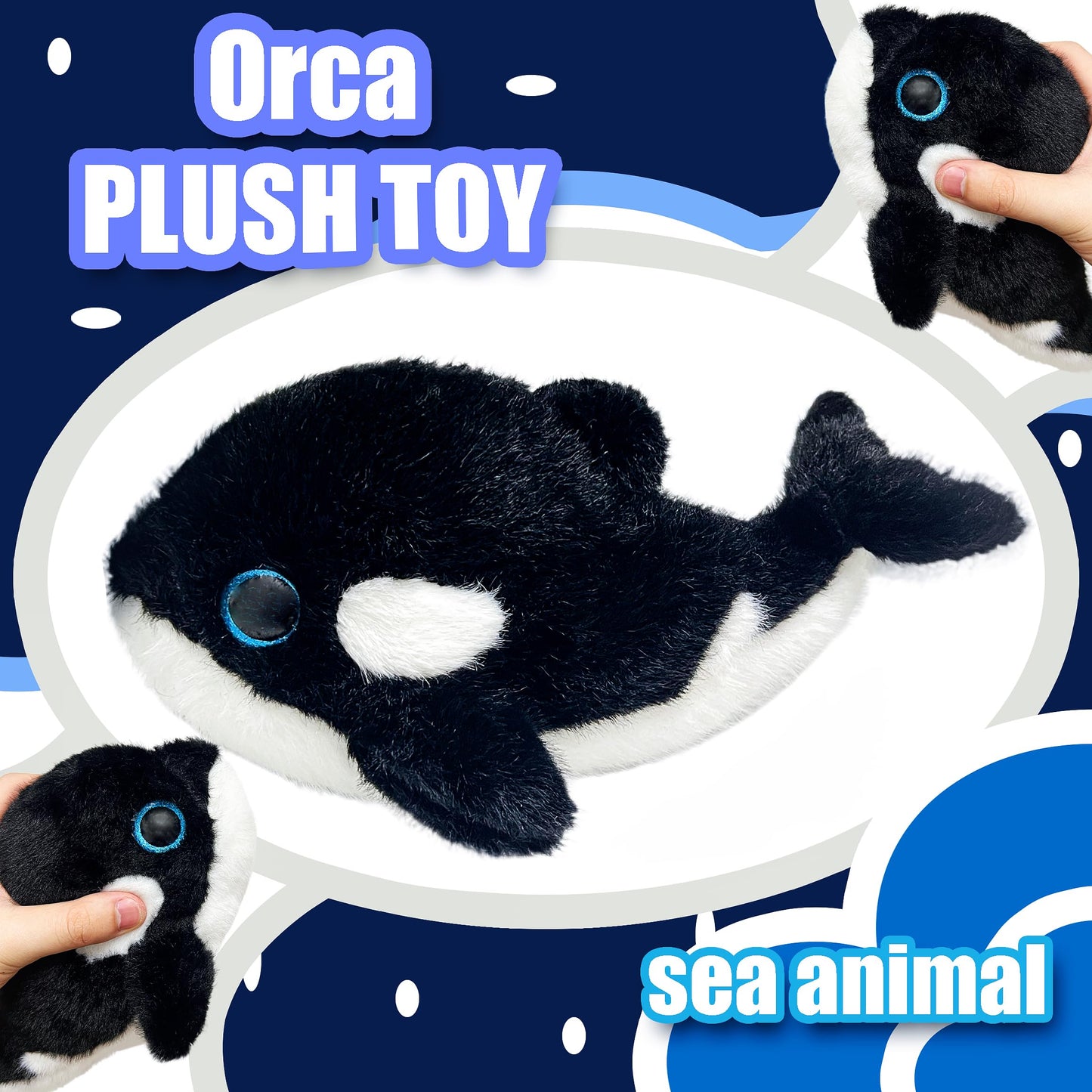 LoYuSenn 11-Inch Orca Stuffed Animal Plush Toy for Kids – Cute, Huggable Sea Friend