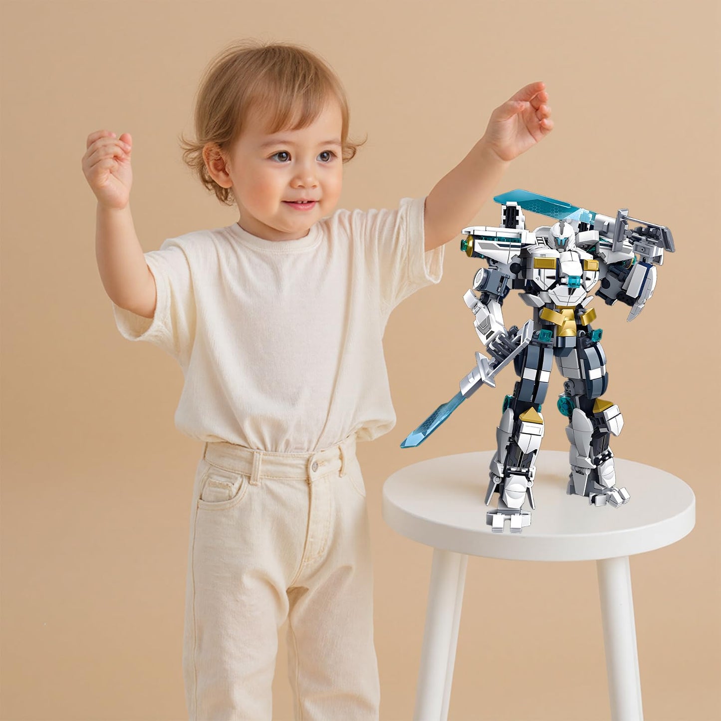 LQPFBSM Ice Warrior Mech Building Blocks Set | 561 PCS Transforming Robot Kit