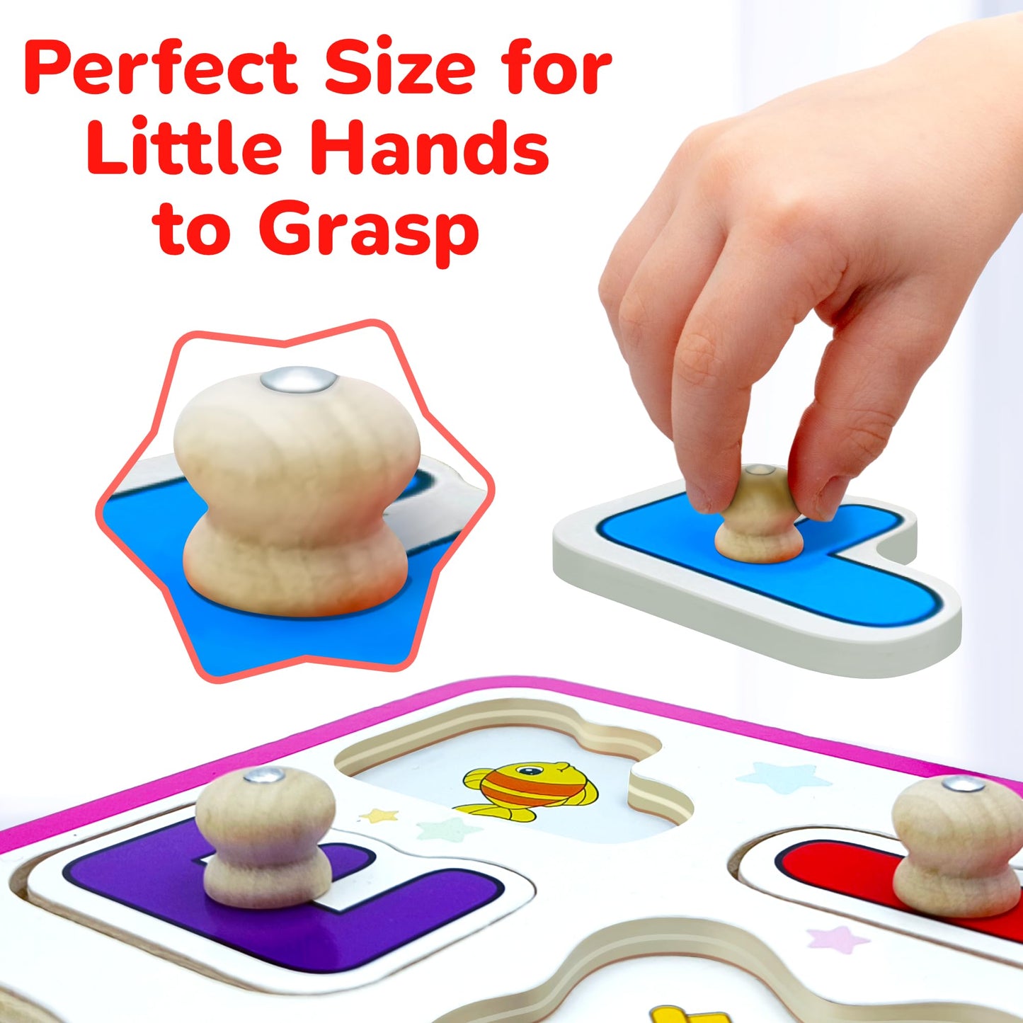 Lucas & Friends ABC Puzzle for Toddlers – Wooden Montessori Alphabet Toy