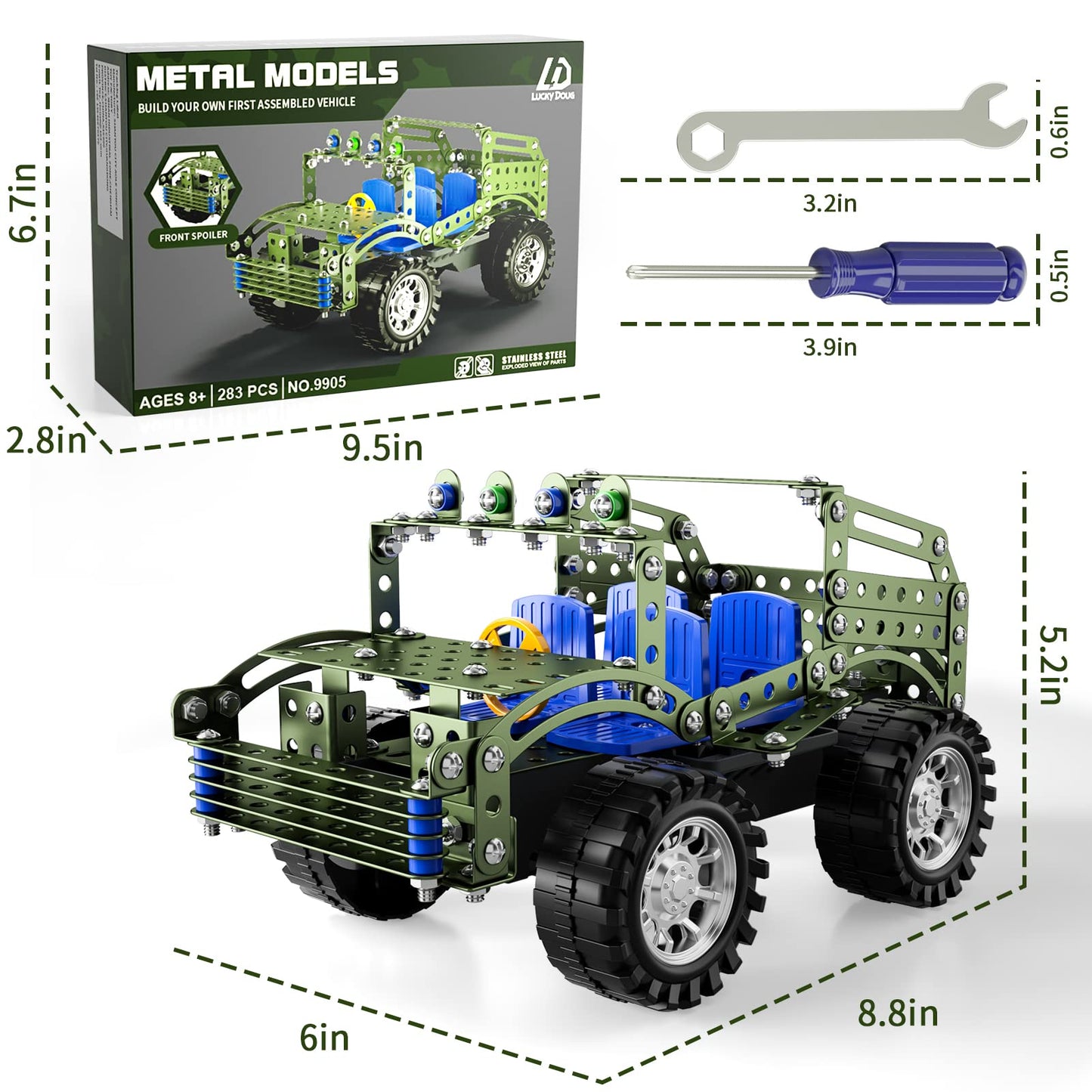 Lucky Doug Building Toys Model Truck Set – STEM Assembly Kit for Kids 8-12