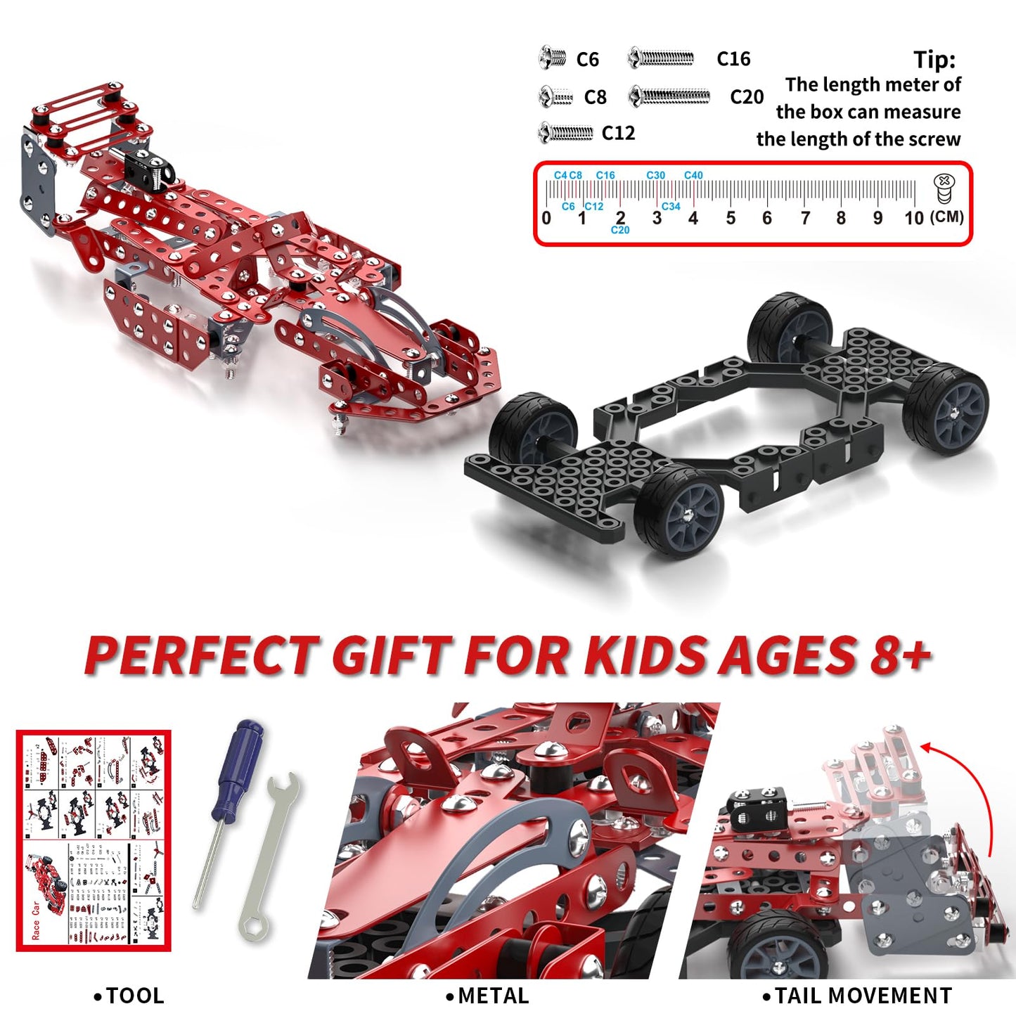 Lucky Doug Building Kit Model Car Set - STEM Construction Toy for Ages 8-12