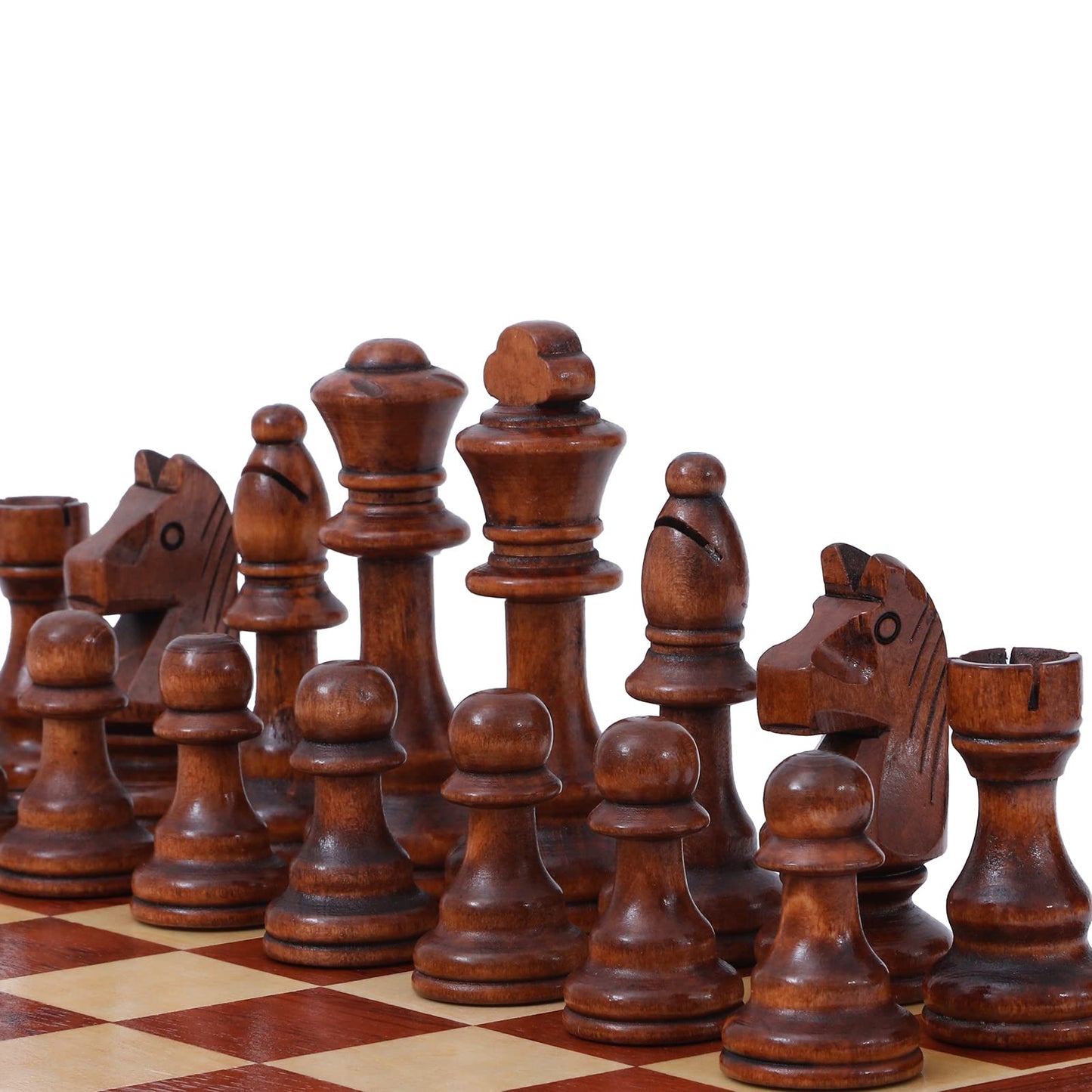 LuckyWish Large Wooden Chess Pieces – 4.3-Inch King, Complete Pieces Set (No Board)