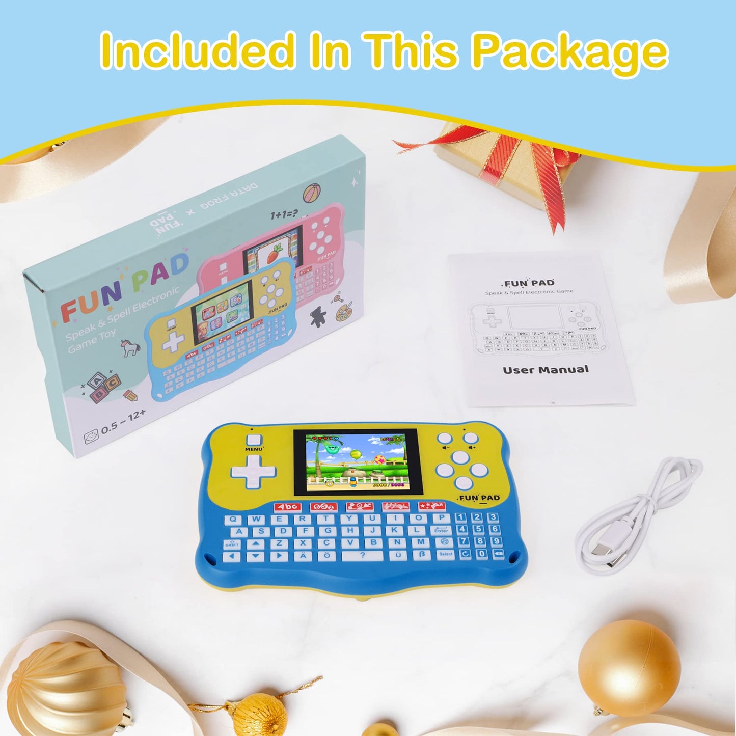 LUHYAUAN Kids Tablet – 102 Activities Learning Pad for Ages 3–12 (Blue)