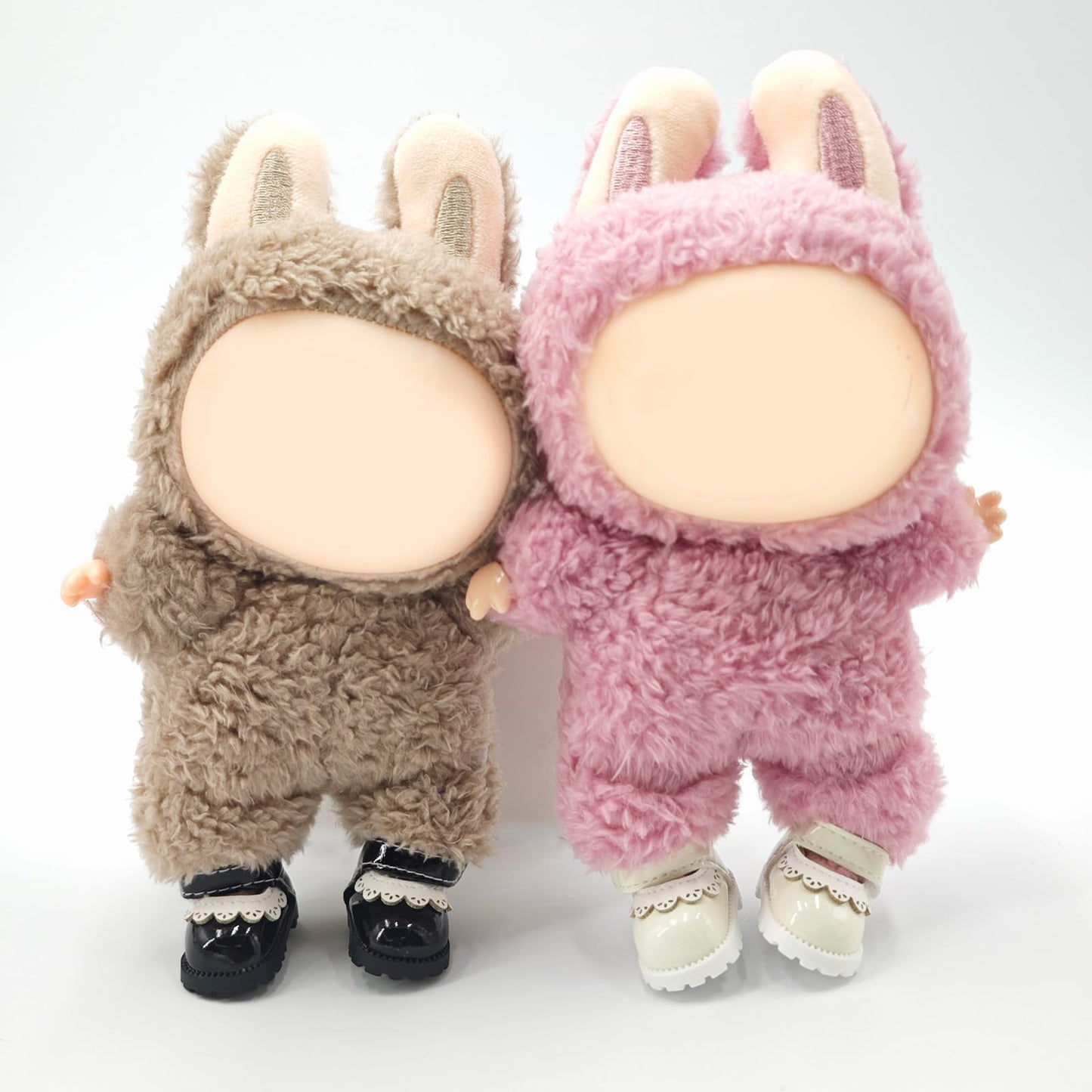 Lukax 1 Pair Cute Shoes for 15–17cm Dolls – Black PU Leather Princess Shoes