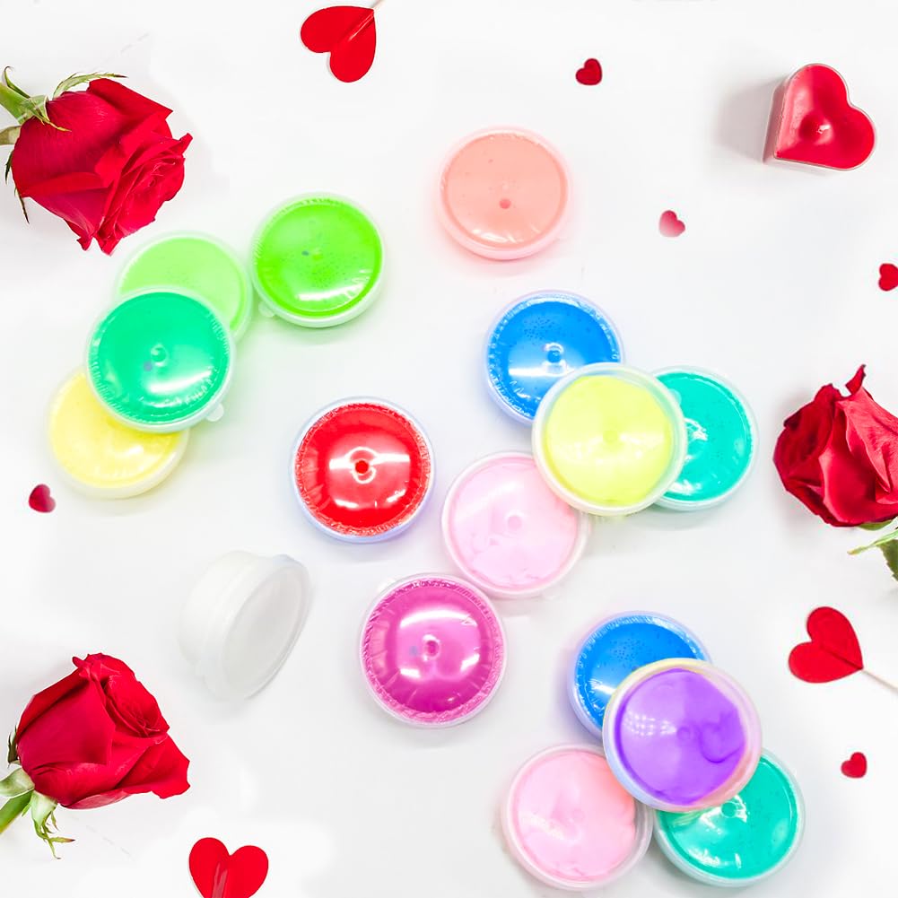 LUKBERA 28pcs Butter Slime Set – Colorful Kids’ Play Dough for Valentine’s & Classroom Gifts