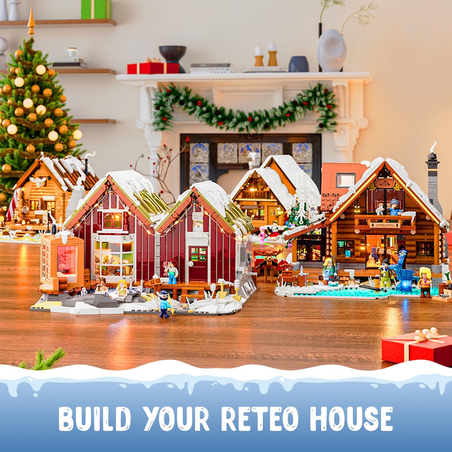 Lumibricks Spa-Cabin Winter Lighting Building Set – 2235 Pcs LED Christmas Village Model