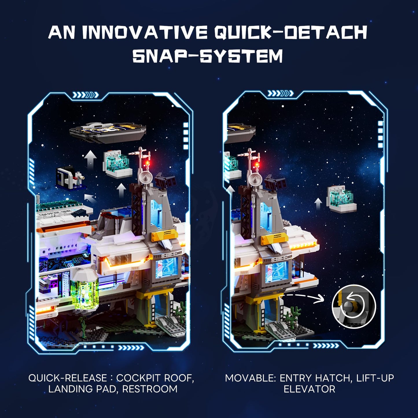 Lumibricks Space Bounty Hub Lighting Bricks Set – Futuristic Alien Cyberpunk Display (2309 Pcs)