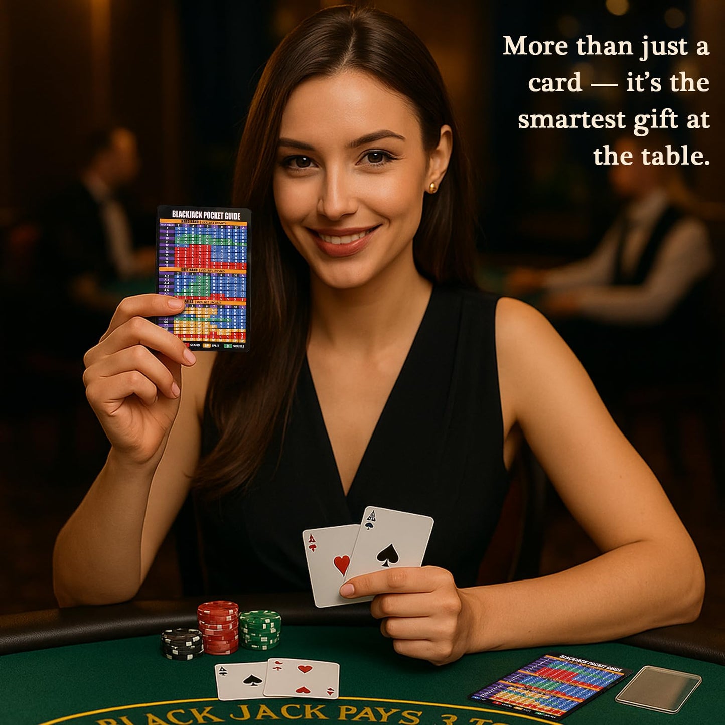 Lunorvexia 9-Pack Double-Sided Poker & Blackjack Strategy Cards | Casino-Ready Quick Reference