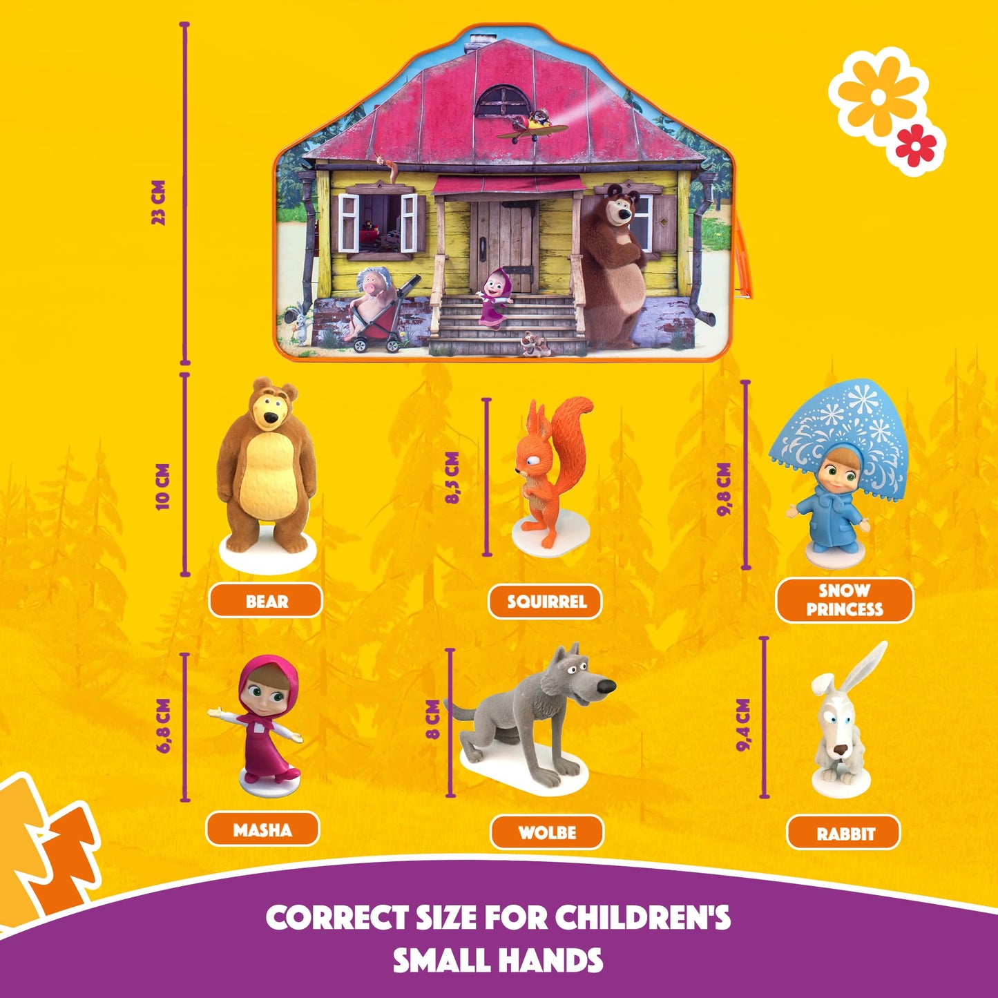 LUPPA Masha and The Bear Playset: Premium Velvety Figurines in a Tin Lunchbox